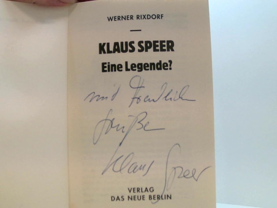 Klaus Speer, Eine Legende? Law