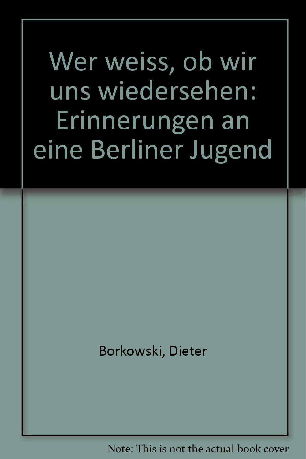 Wer weiß, ob wir uns wiedersehen - Erinnerungen an eine Berliner Jugend Books