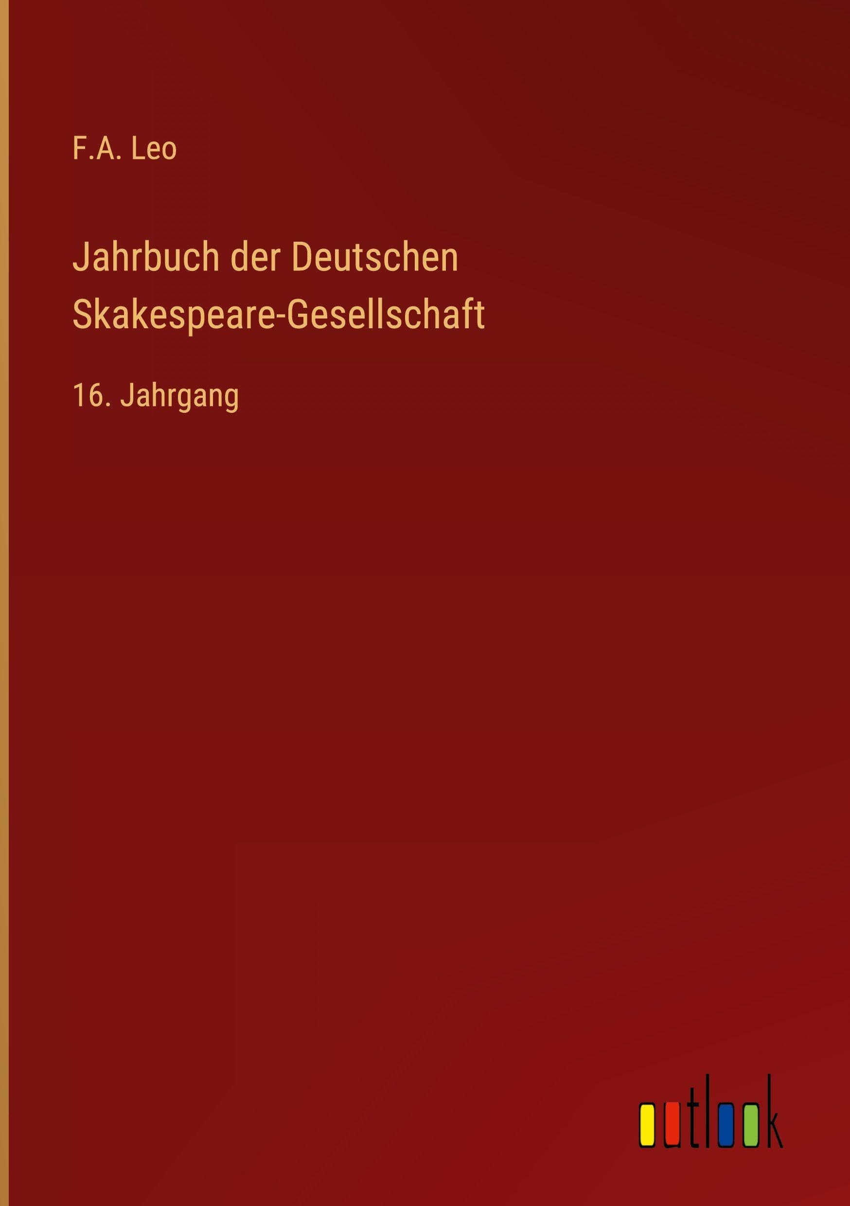 Jahrbuch der Deutschen Skakespeare-Gesellschaft Classics