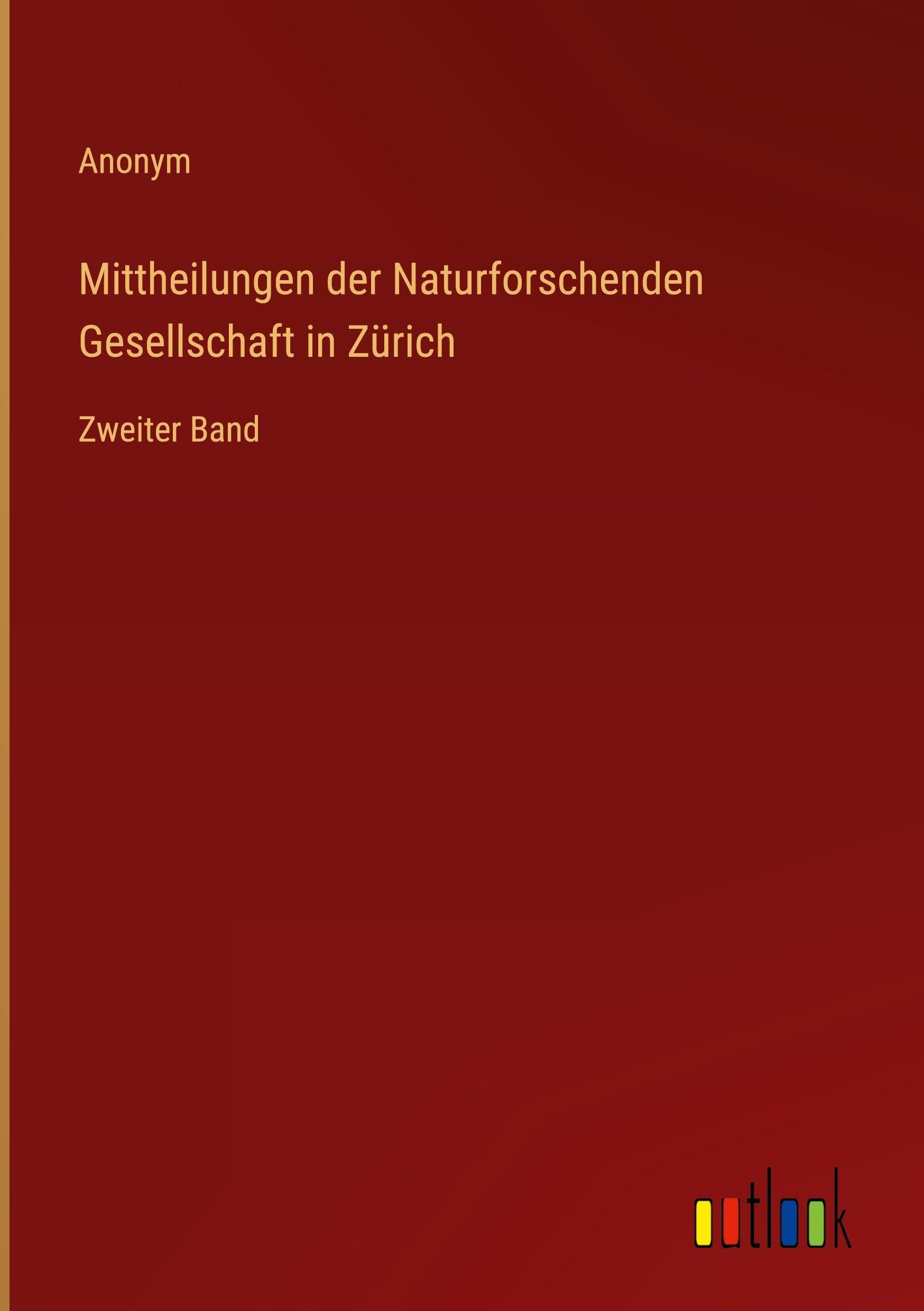 Mittheilungen der Naturforschenden Gesellschaft in Zürich Classics