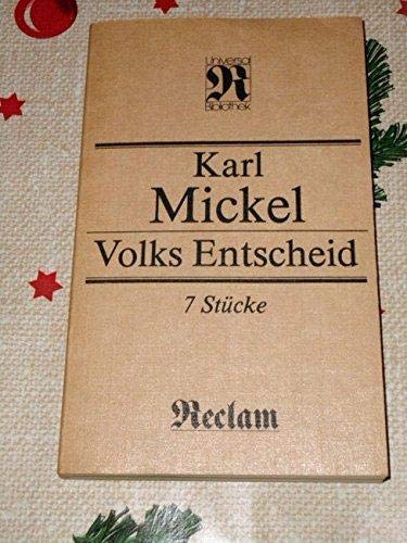 Volks Entscheid. 7 Stücke (Reclams Universal-Bibliothek, 1193) Books