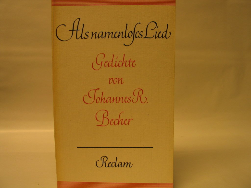 Als namenloses Lied. Gedichte (RUB, 0019) Books