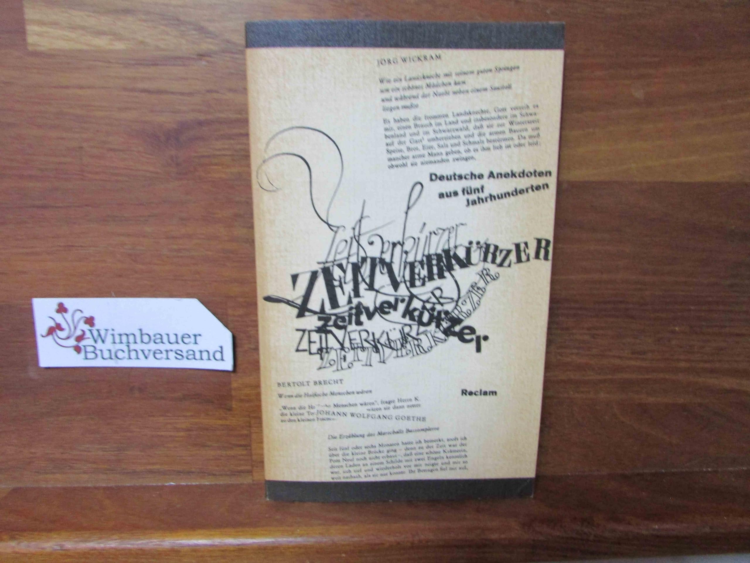 Zeitverkürzer.Deutsche Anekdoten aus fünf Jahrhunderten Books