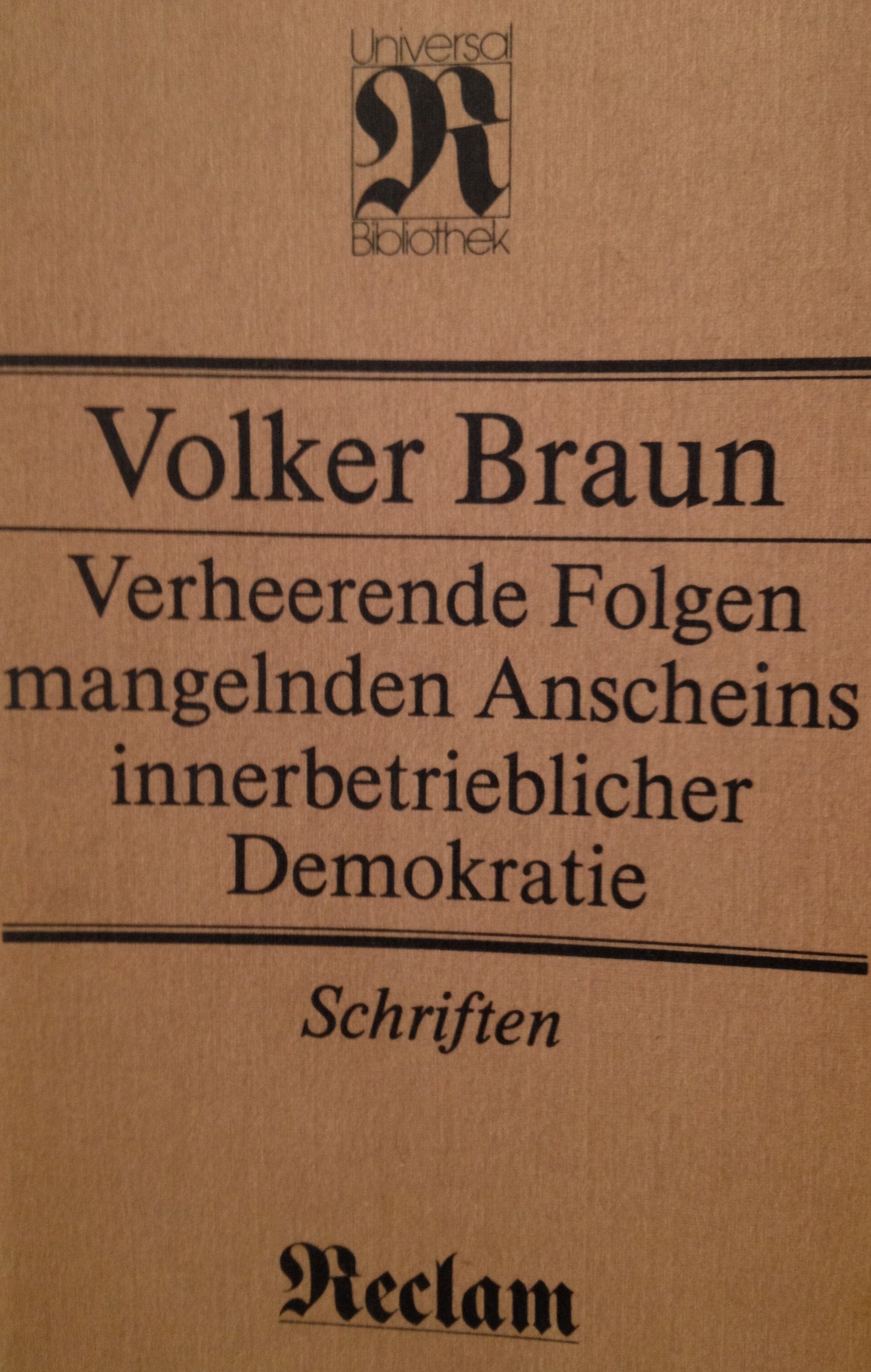 Verheerende Folgen mangelnden Anscheins innerbetrieblicher Demokratie Books