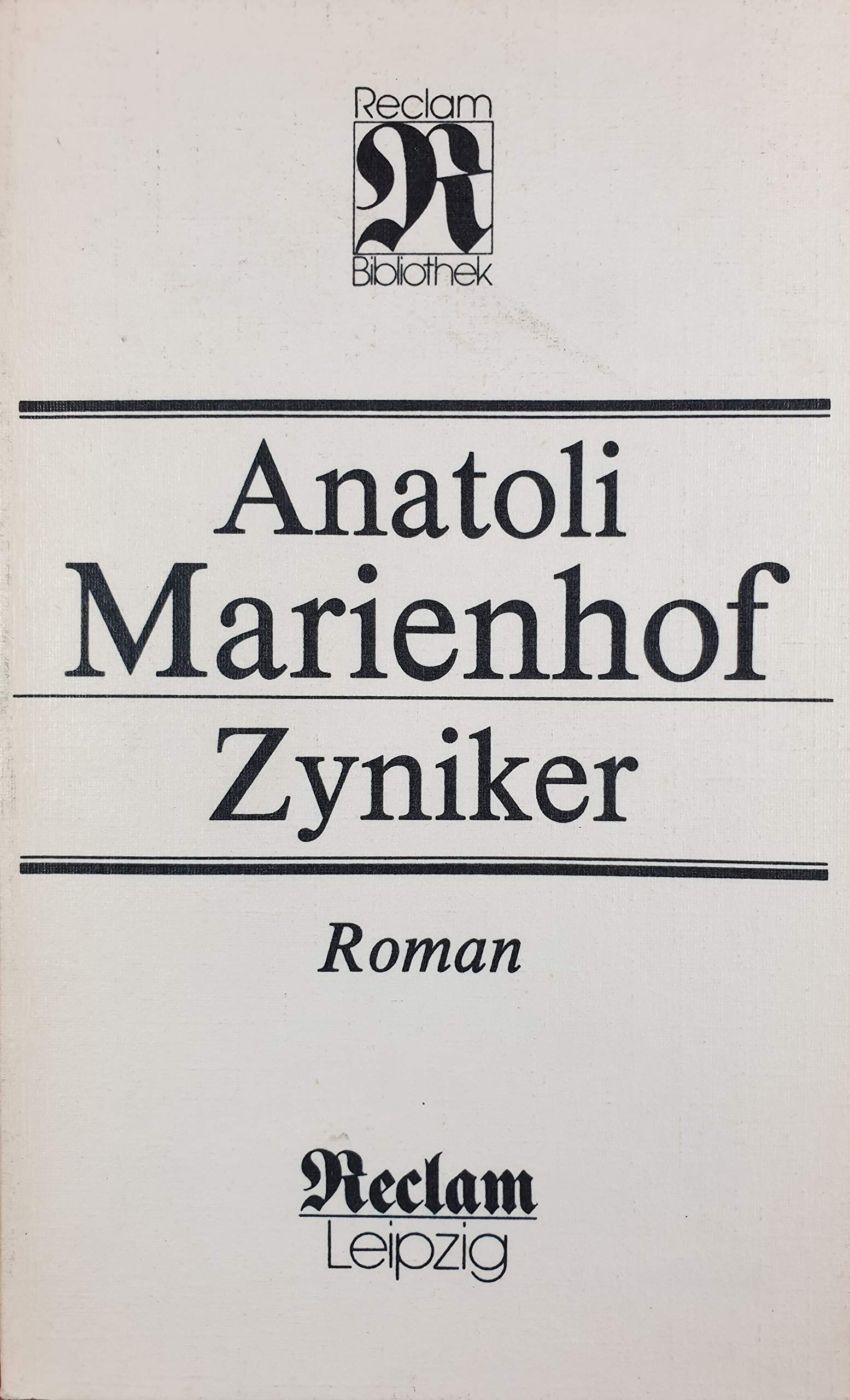 Reclam-Bibliothek: Zyniker - Roman Books