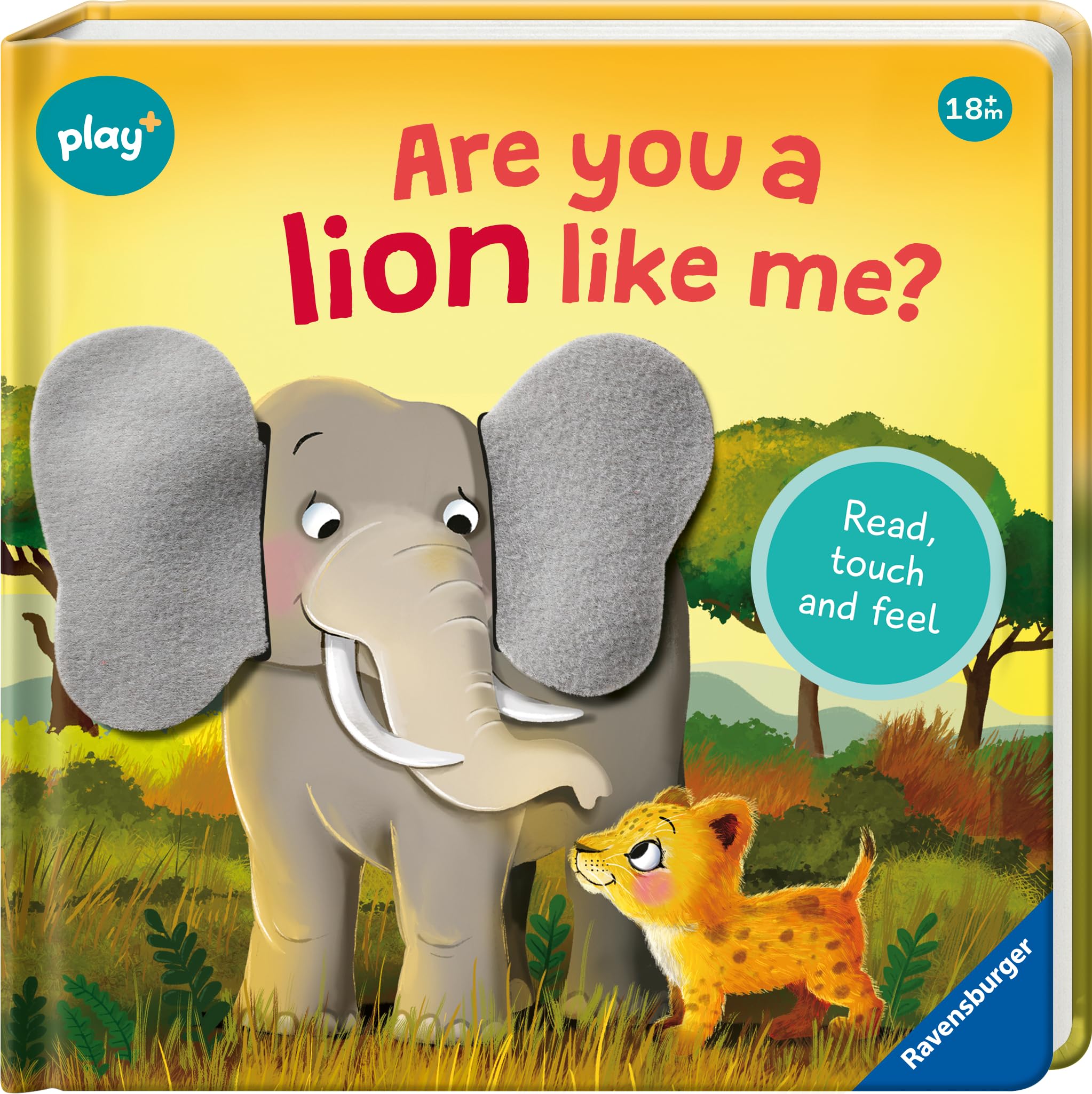 Ravensburger Play+ Are you a lion like me?, Baby book 18+ months: Read, touch and feel Health, Nutrition & Fitness