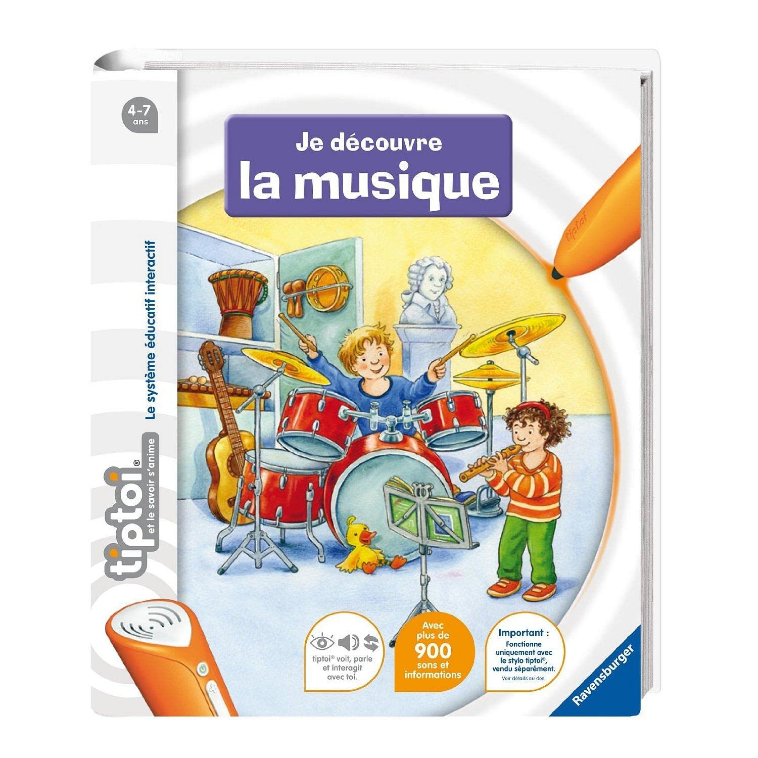 Ravensburger - tiptoi® - Livre interactif - Je découvre la musique - Jeu éducatif électronique, sans écran - A partir de 4 ans - version française - 13099001 Books