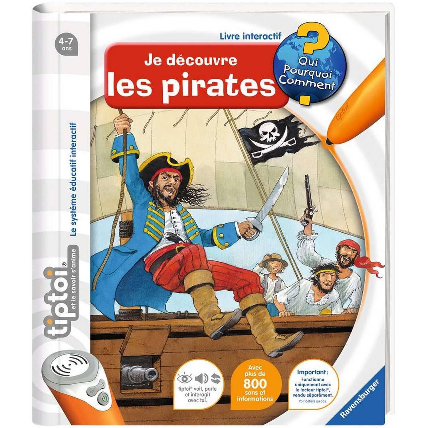 Ravensburger - tiptoi® - Livre interactif - Je découvre les pirates- Jeu éducatif électronique, sans écran - A partir de 4 ans - version française - 13099004 book
