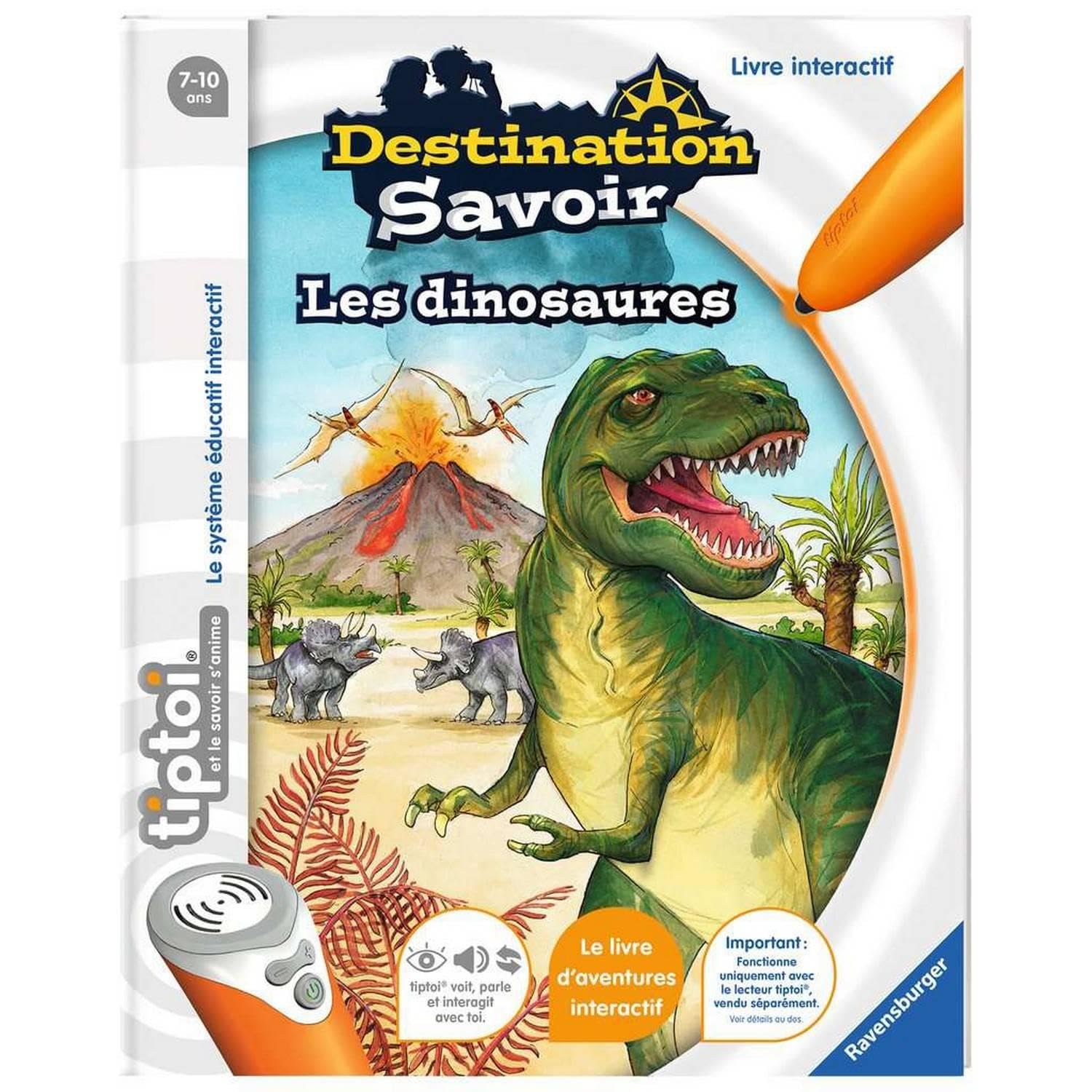 Ravensburger - tiptoi®- Livre interactif - Destination Savoir Les dinosaures - Jeu éducatif électronique, sans écran - A partir de 7 ans - version française - 13 099 006 Books