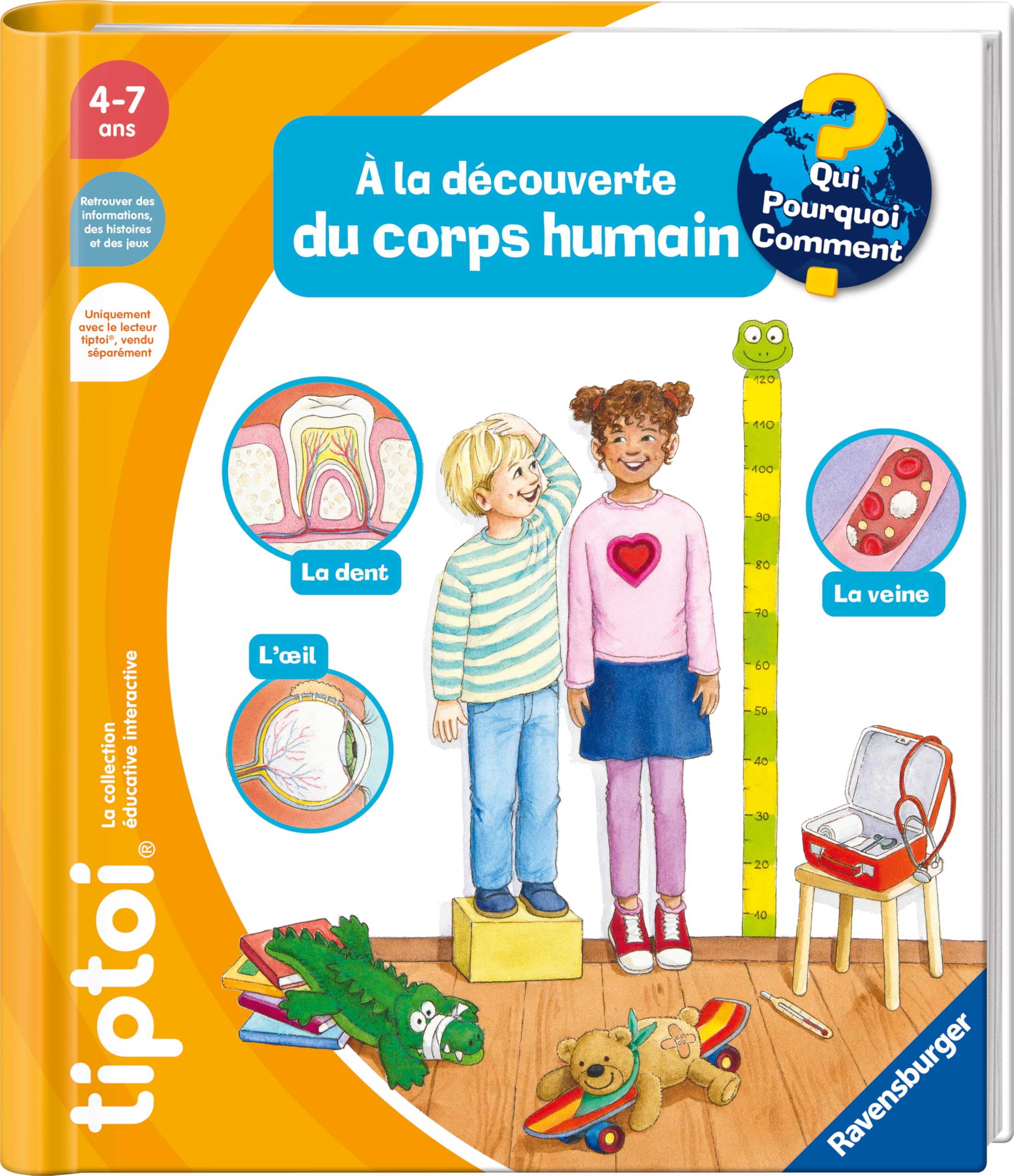 Ravensburger - tiptoi® - Livre interactif - À la découverte du corps humain - Jeu éducatif électronique, sans écran - A partir de 4 ans - version française - 13099016 book
