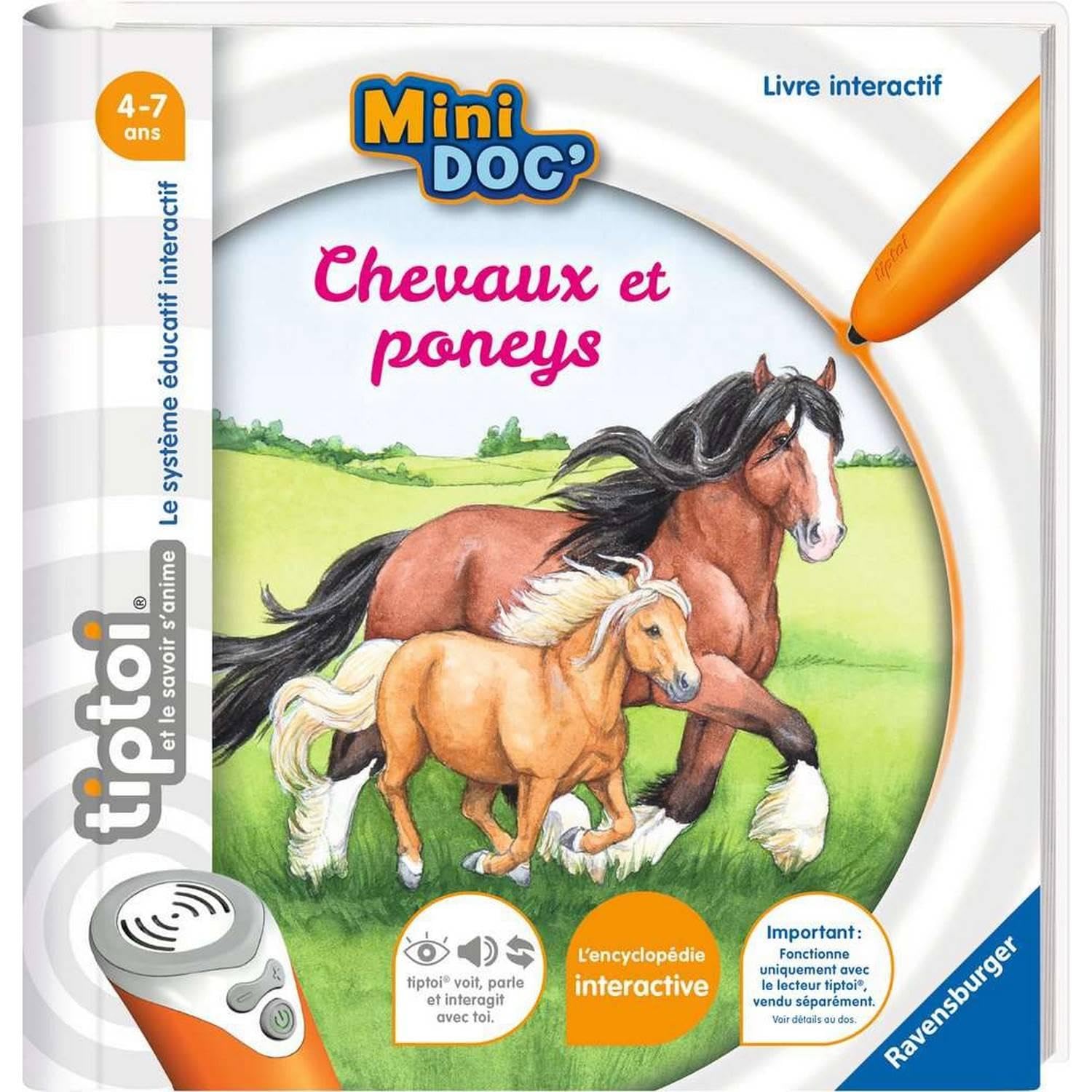 Ravensburger - tiptoi®- Livre interactif - Mini Doc' Les chevaux et poneys - Jeu éducatif électronique, sans écran - A partir de 4 ans - Version française - 13 099 020 Books