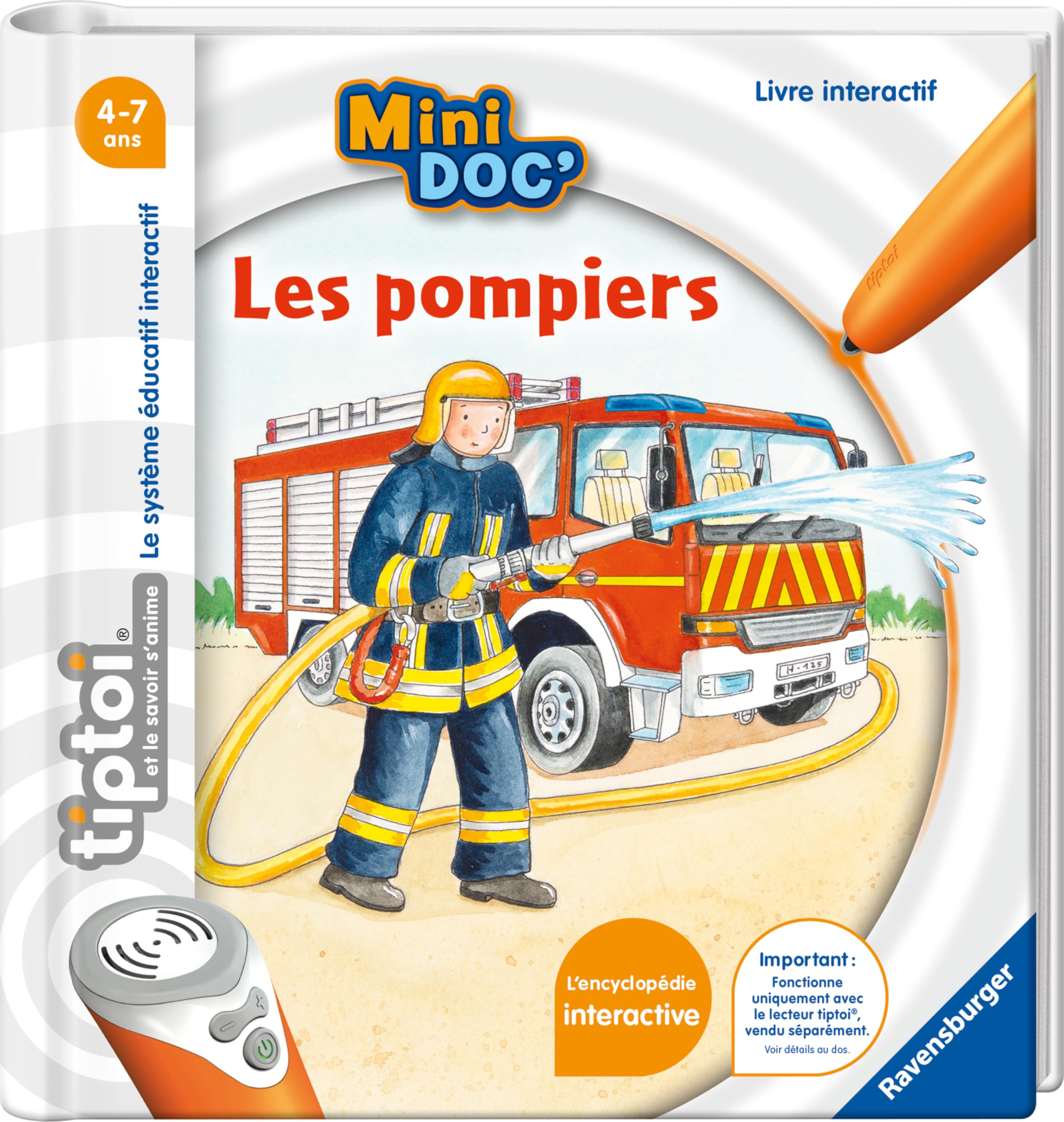 Ravensburger - tiptoi®- Livre interactif - Mini Doc' Les pompiers - Jeu éducatif électronique, sans écran - A partir de 4 ans - Version française - 13 099 023 book