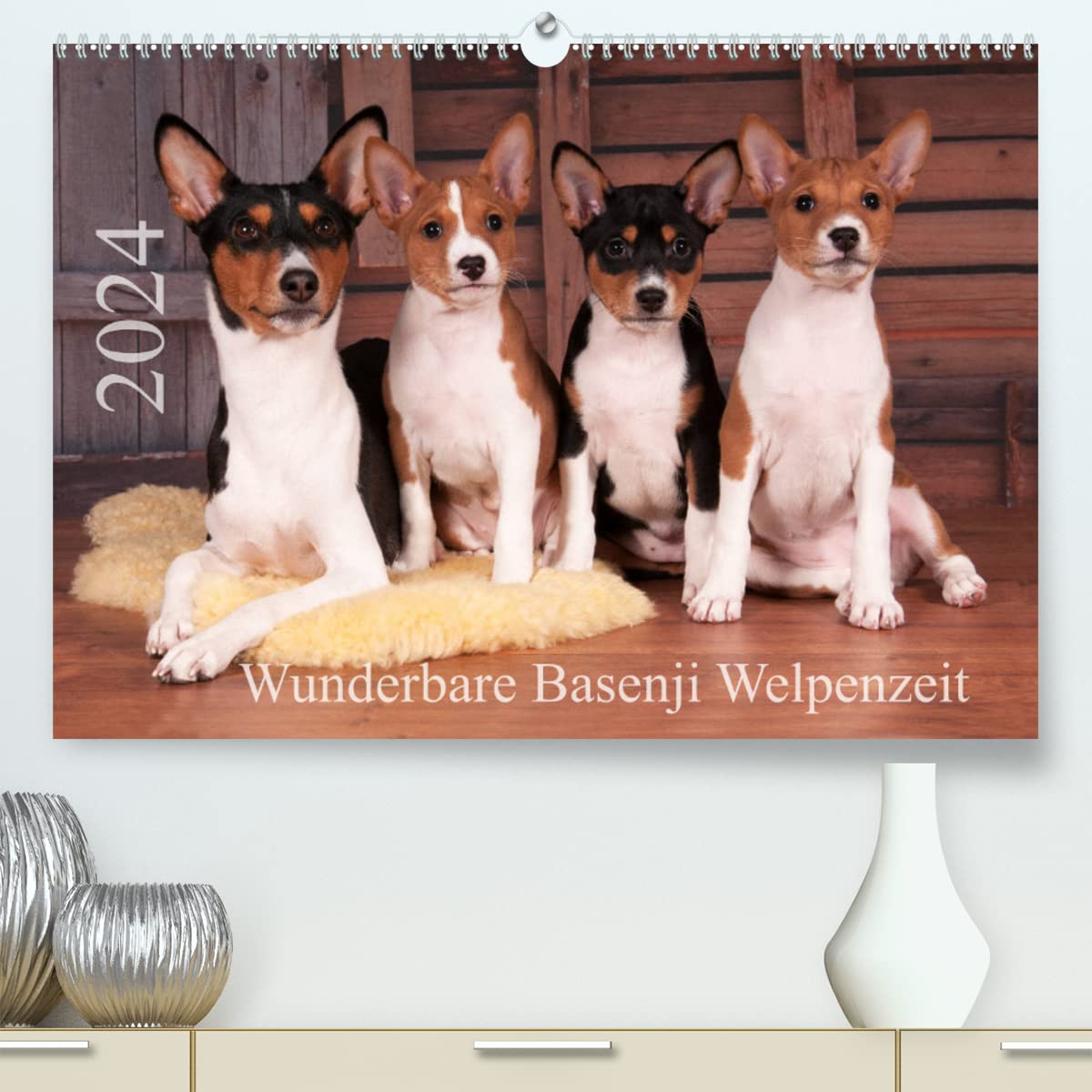 Wunderbare Basenji Welpenzeit (hochwertiger Premium Wandkalender 2024 DIN A2 quer), Kunstdruck in Hochglanz: Basenji-Welpen genießen ihr junges Leben (CALVENDO Tiere) Natural Sciences