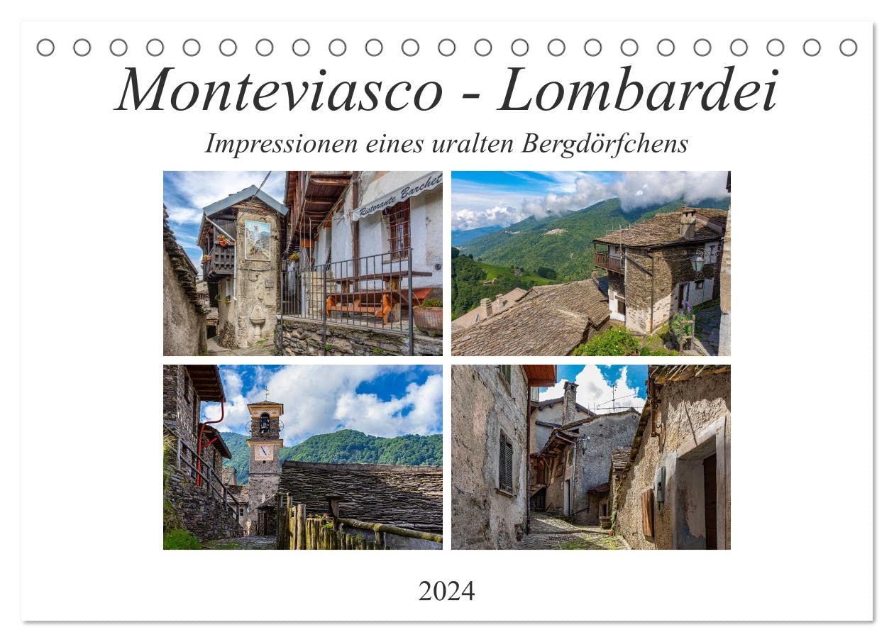 Monteviasco - Lombardei (Tischkalender 2024 DIN A5 quer), CALVENDO Monatskalender: Impressionen eines uralten Bergdörfchens (CALVENDO Orte) Social Sciences