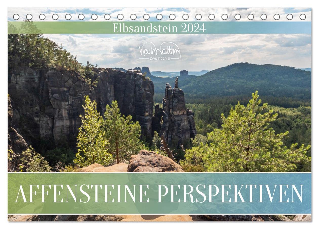 Affensteine Perspektiven - Elbsandstein (Tischkalender 2024 DIN A5 quer), CALVENDO Monatskalender: Die Affensteine von nah und fern. (CALVENDO Natur) Leisure, Home & Garden