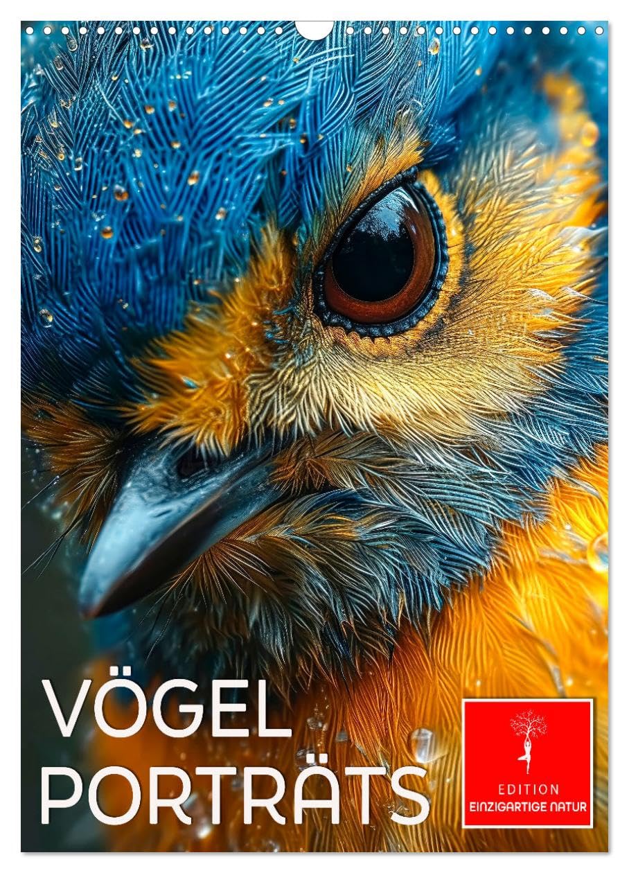 Vögel Porträts (Wandkalender 2025 DIN A3 hoch), CALVENDO Monatskalender: Bezaubernde Detailaufnahmen aus der Vogelwelt (CALVENDO Tiere) Living & Furnishing