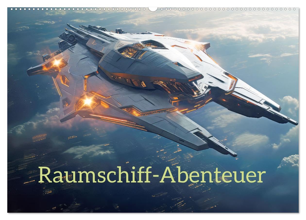 Raumschiff-Abenteuer (Wandkalender 2025 DIN A2 quer), CALVENDO Monatskalender: Reise durch das Weltall (CALVENDO Orte) Leisure, Home & Garden