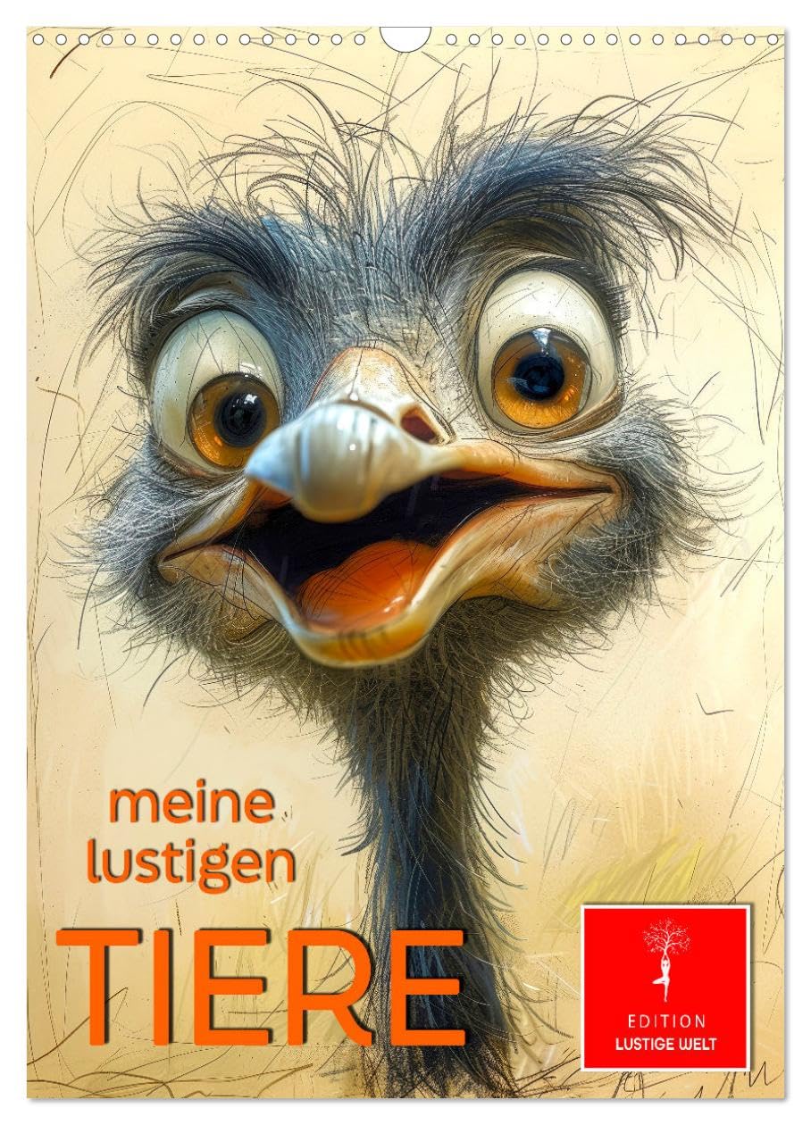 Meine lustigen Tiere (Wandkalender 2025 DIN A3 hoch), CALVENDO Monatskalender: Vergnügliche Tiergesichter, die uns fröhlich stimmen. (CALVENDO Spass) Living & Furnishing
