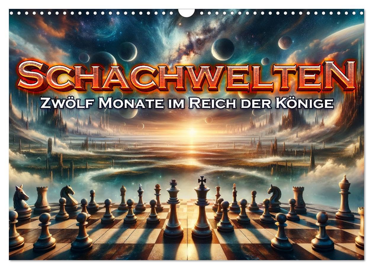 Schachwelten: Zwölf Monate im Reich der Könige (Wandkalender 2025 DIN A3 quer), CALVENDO Monatskalender: Jahresreise durch KI-Schachwelten. (CALVENDO Wissen) Leisure & Fun