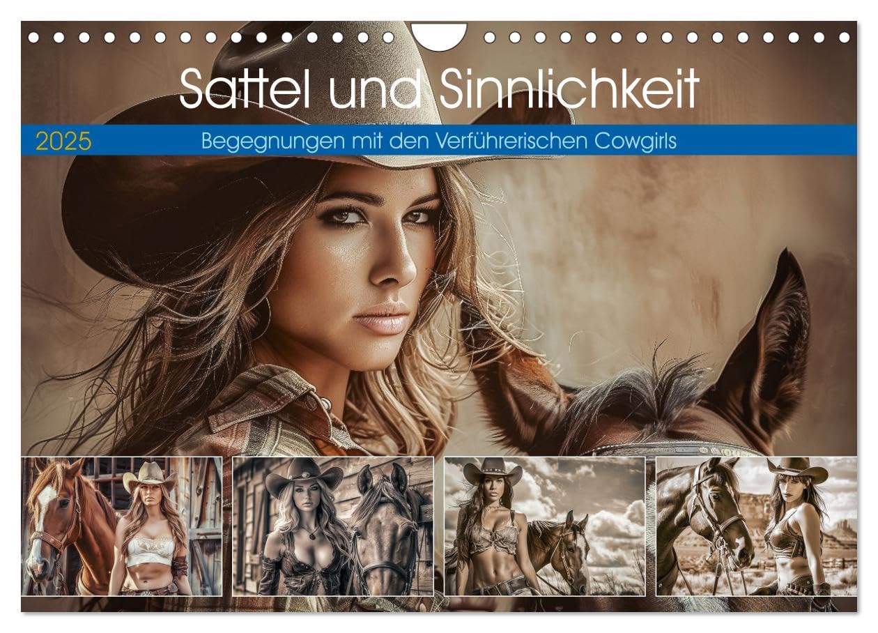 Sattel und Sinnlichkeit - Begegnungen mit den Verführerischen Cowgirls (Wandkalender 2025 DIN A4 quer), CALVENDO Monatskalender: Das Cowgirl ... des Wilden Westens. (CALVENDO Wissenschaft) Film, Art & Culture