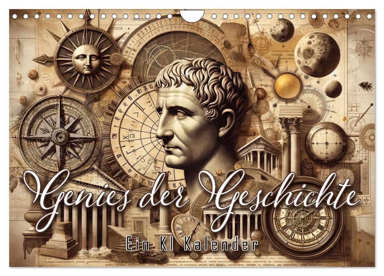 Genies der Geschichte - Ein KI Kalender (Wandkalender 2025 DIN A4 quer), CALVENDO Monatskalender Business & Technology