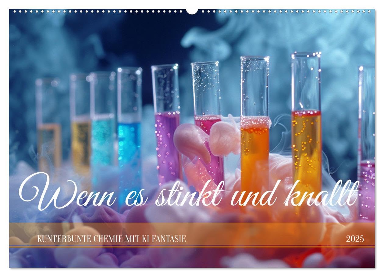 Wenn es stinkt und knallt (Wandkalender 2025 DIN A2 quer), CALVENDO Monatskalender: Chemie in farbenfrohen Bildern (CALVENDO Wissenschaft) General education