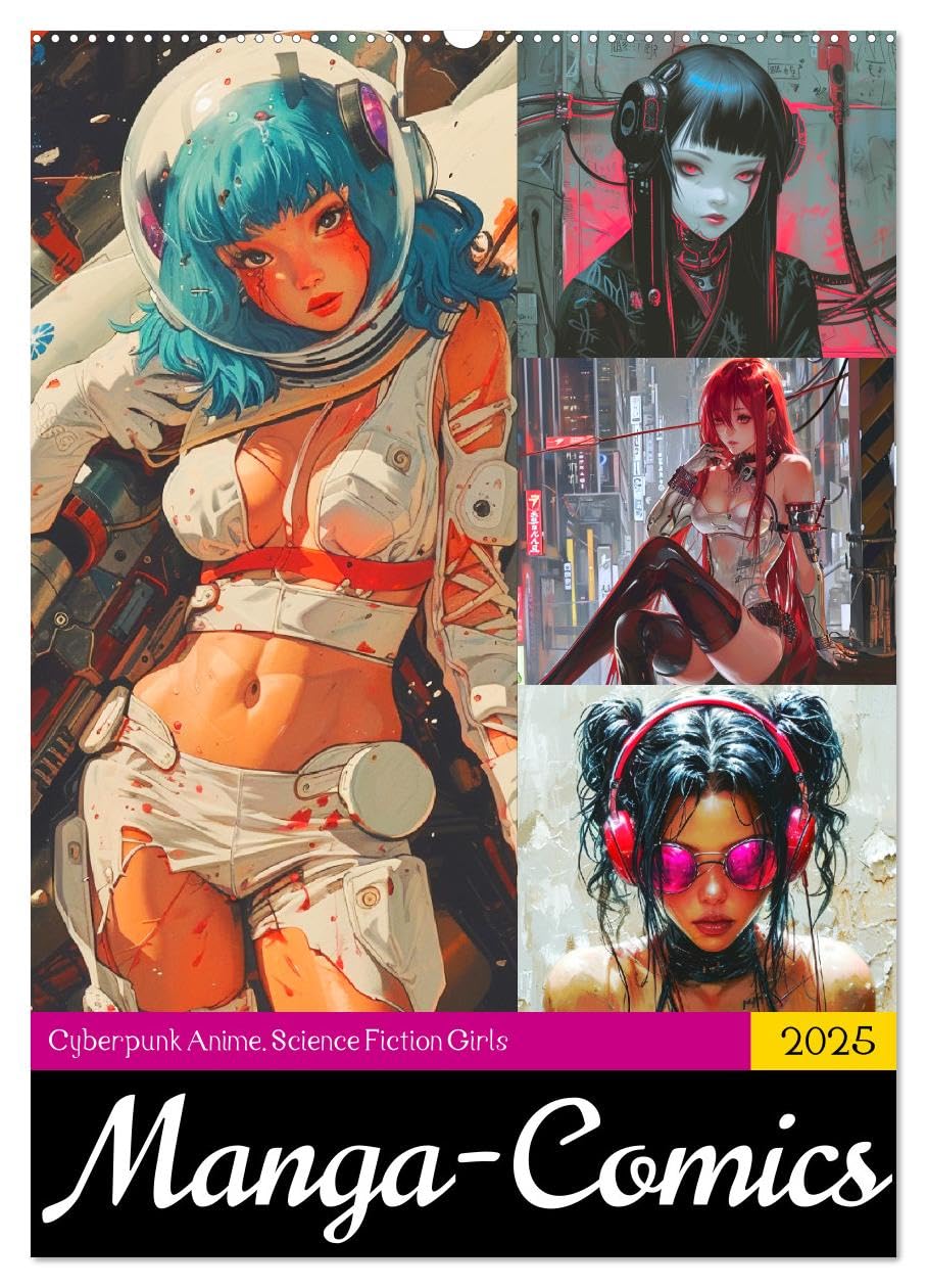 Manga-Comics. Cyberpunk Anime. Science Fiction Girls (Wandkalender 2025 DIN A2 hoch), CALVENDO Monatskalender: Starke Girls in ihrer mystischen Neon-Welt. (CALVENDO Kunst) Living & Furnishing