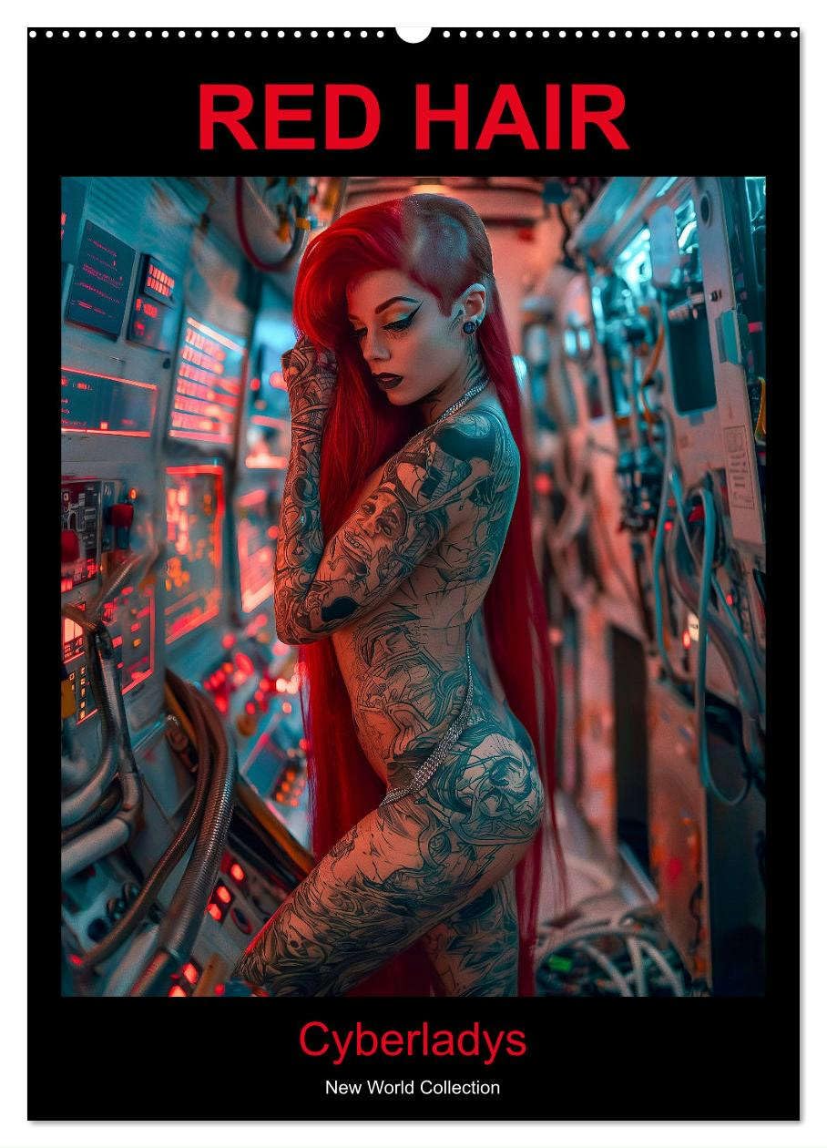 RED HAIR - Cyberladys (Wandkalender 2025 DIN A2 hoch), CALVENDO Monatskalender: Tauche ein in die Welt der Cyber-Ladys! (CALVENDO Menschen) Social Sciences