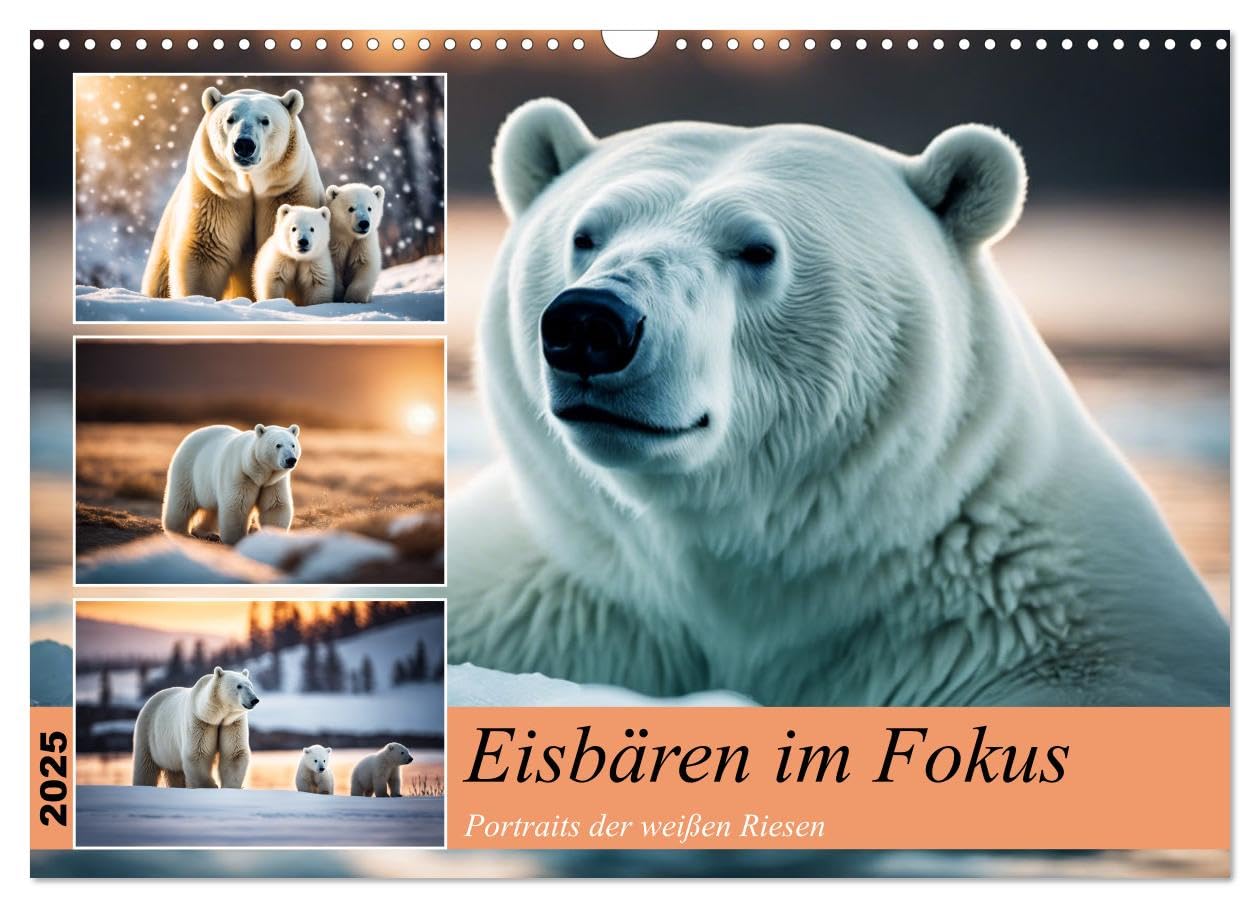 Eisbären im Fokus (Wandkalender 2025 DIN A3 quer), CALVENDO Monatskalender: Portraits der weißen Riesen (CALVENDO Tiere) Natural Sciences
