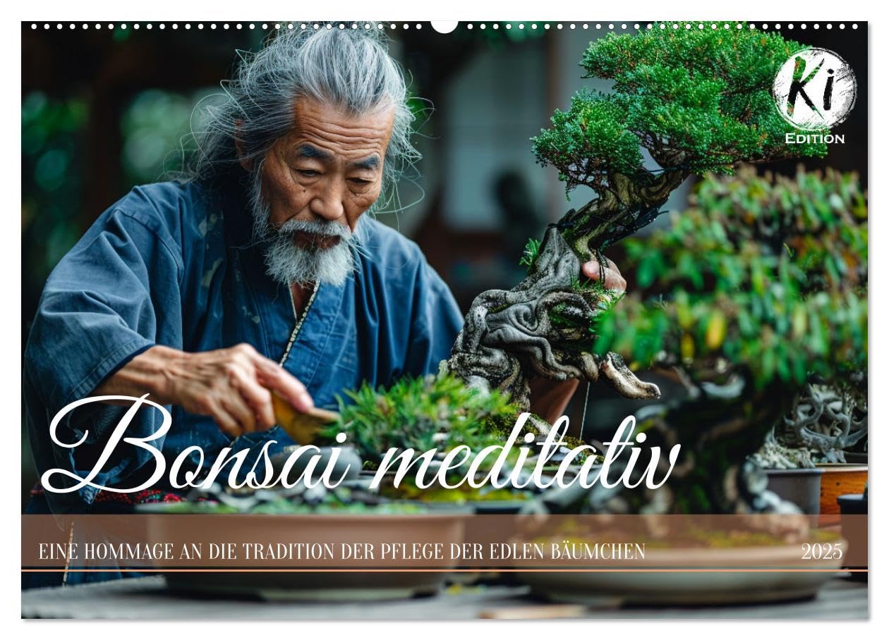 Bonsai meditativ (Wandkalender 2025 DIN A2 quer), CALVENDO Monatskalender: Elegante Schönheit: Bonsai, geformt mit Liebe (CALVENDO Hobbys) Leisure, Home & Garden