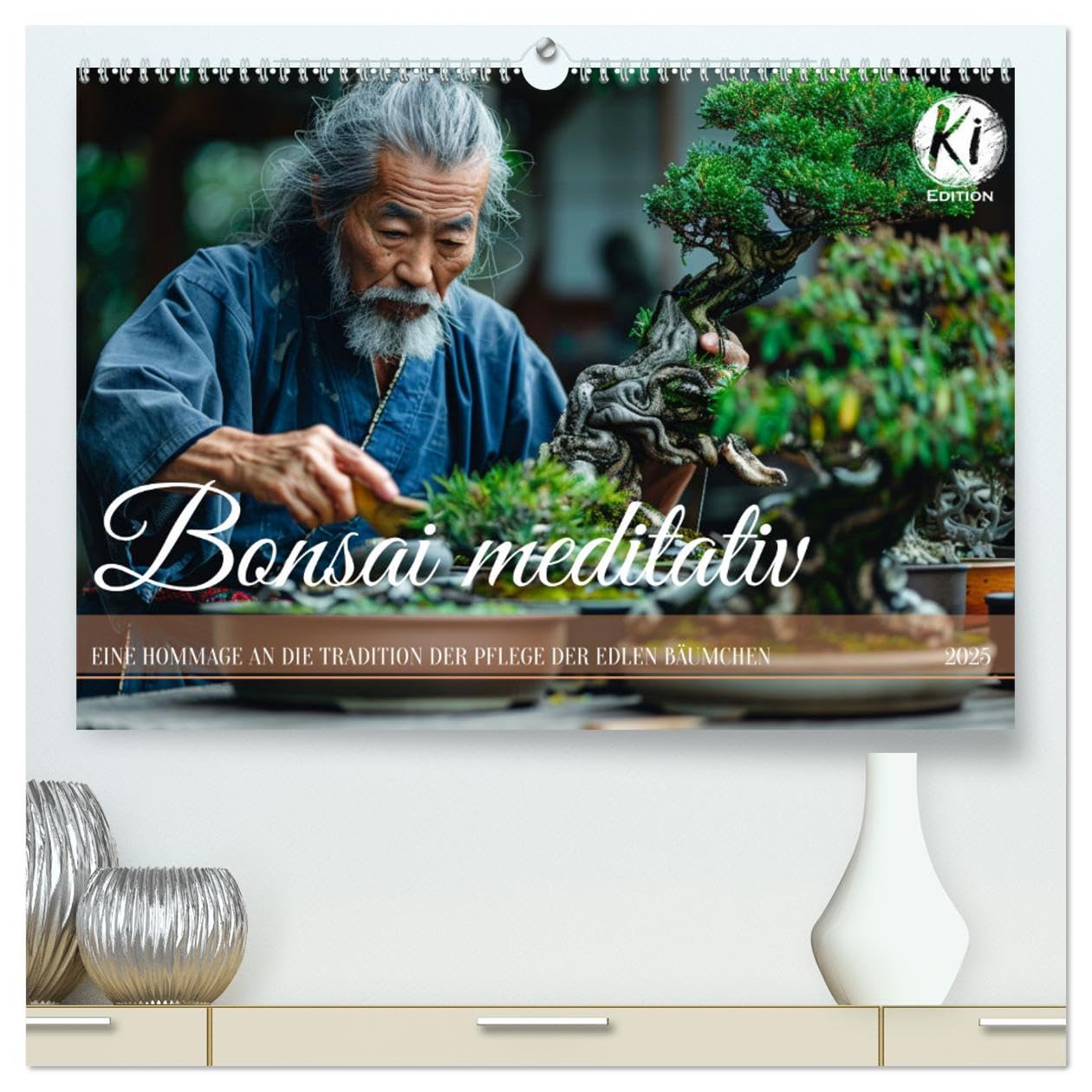 Bonsai meditativ (hochwertiger Premium Wandkalender 2025 DIN A2 quer), Kunstdruck in Hochglanz: Elegante Schönheit: Bonsai, geformt mit Liebe (CALVENDO Hobbys) Leisure, Home & Garden