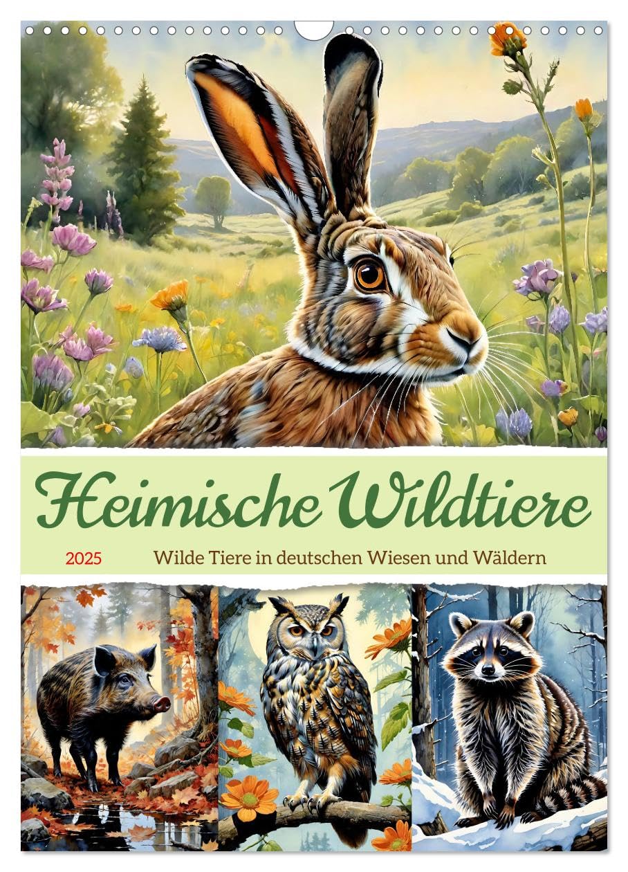 Heimische Wildtiere 2025 (Wandkalender 2025 DIN A3 hoch), CALVENDO Monatskalender: Artenvielfalt in deutschen Wäldern und Wiesen (CALVENDO Tiere) Natural Sciences