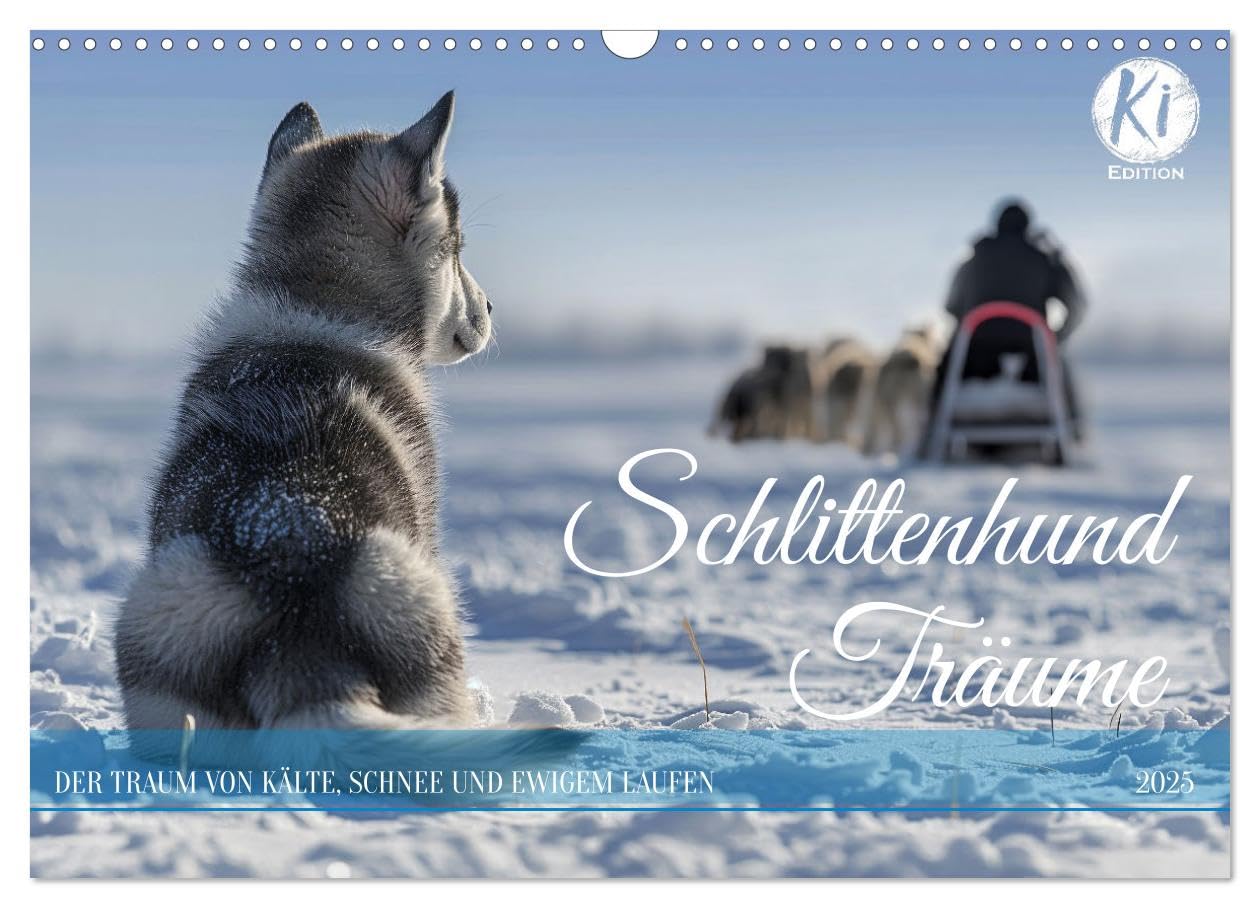 Schlittenhund Träume (Wandkalender 2025 DIN A3 quer), CALVENDO Monatskalender: Eine Hommage an Siberian Husky, Alaskan Malamute, Samojede und Co (CALVENDO Tiere) Film, Art & Culture