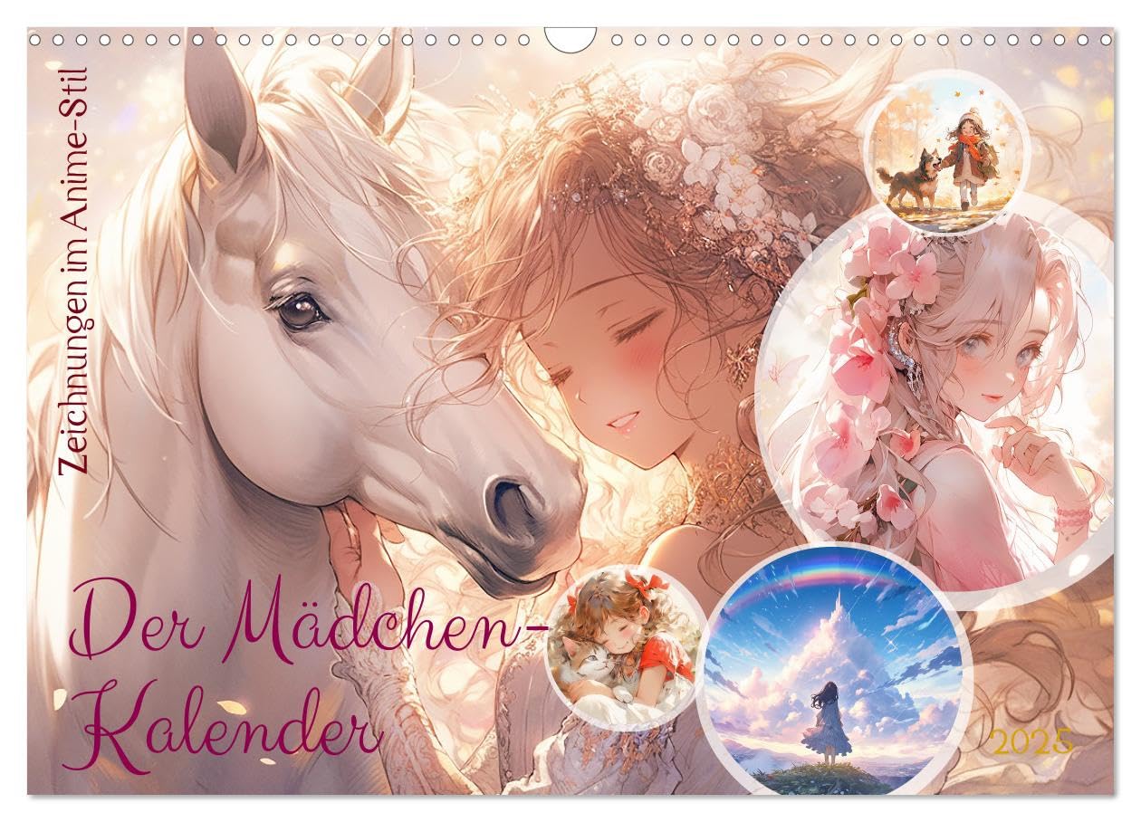 Der Mädchen-Kalender (Wandkalender 2025 DIN A3 quer), CALVENDO Monatskalender: Liebenswerte Anime-Zeichnungen für und mit Mädchen - KI generiert (CALVENDO Menschen) Social Sciences