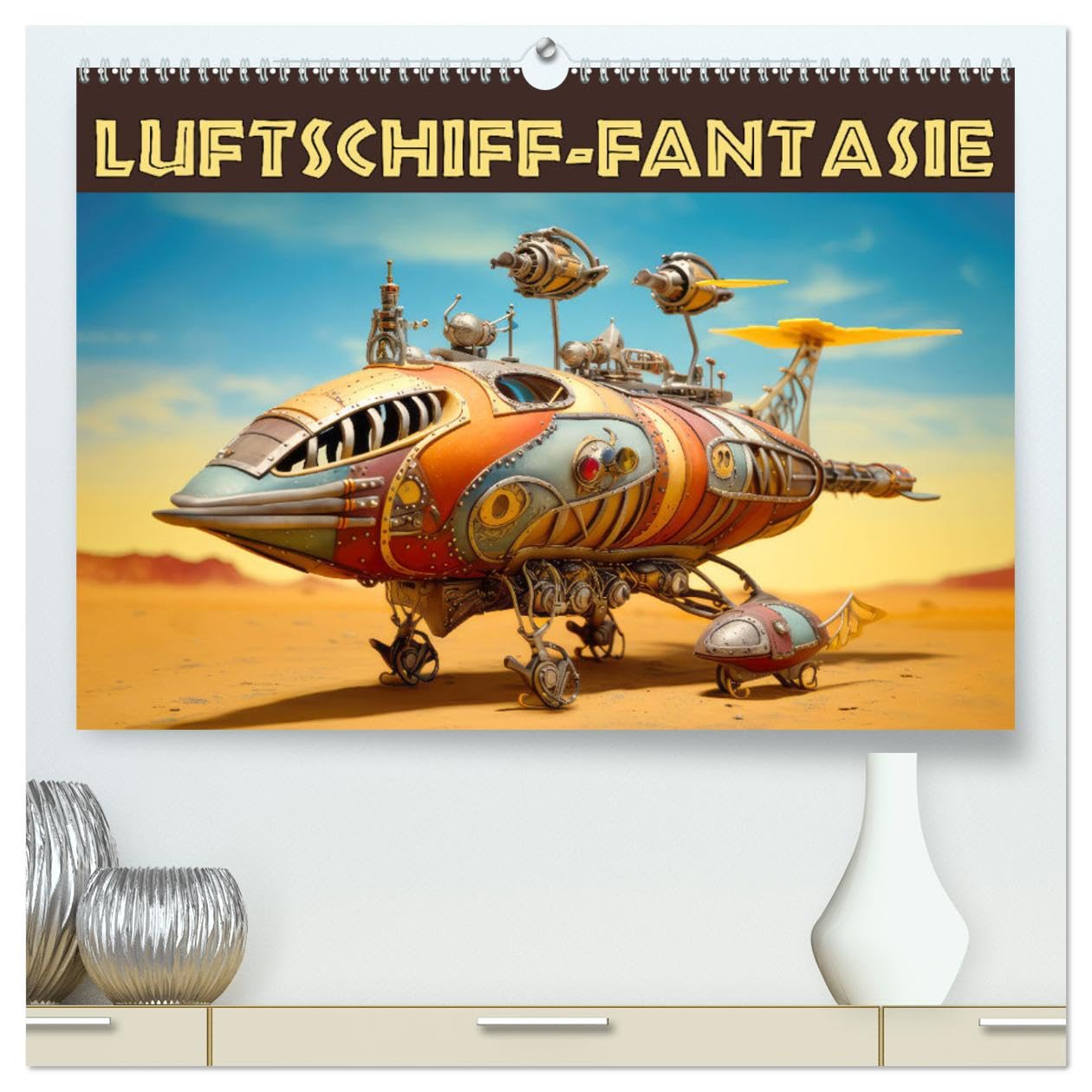 Luftschiff-Fantasie (hochwertiger Premium Wandkalender 2025 DIN A2 quer), Kunstdruck in Hochglanz: Skurrile mechanische Flugobjekte (CALVENDO Spass) Calendars