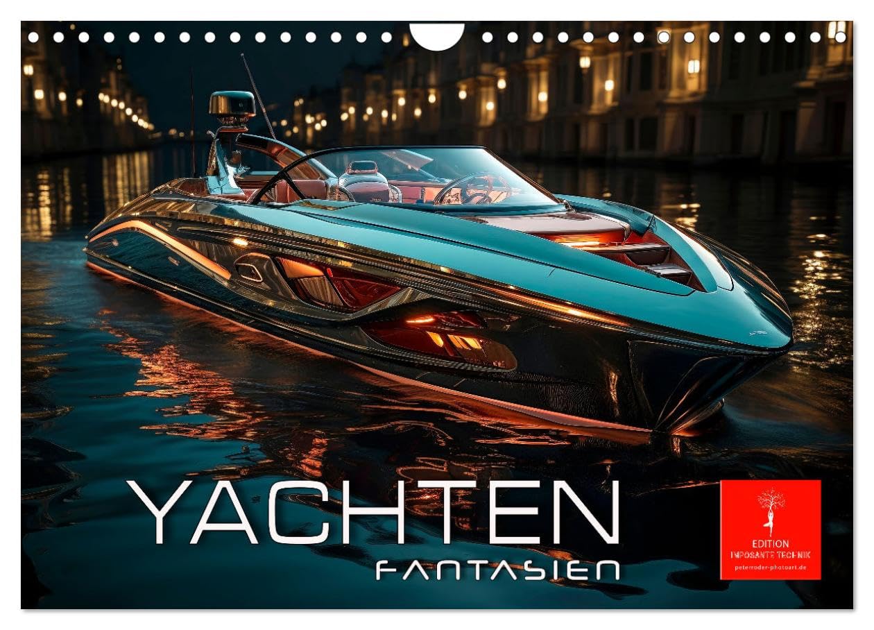 Yachten Fantasien (Wandkalender 2025 DIN A4 quer), CALVENDO Monatskalender: Yachten Fantasien – die Welt der schnellen Boote, in der Spitzentechnologie auf Spitzendesign trifft (CALVENDO Technologie) Contemporary literature Books