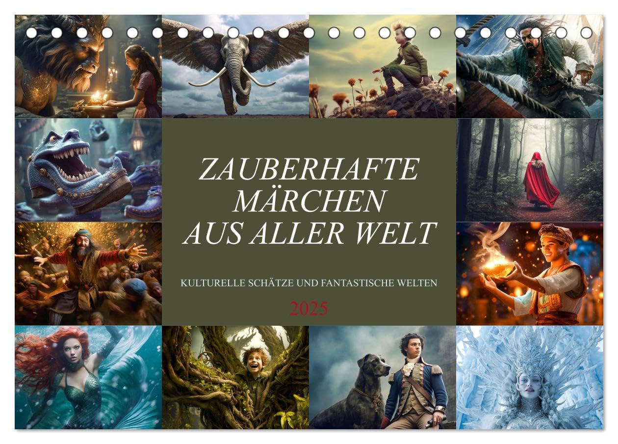 Zauberhafte Märchen aus aller Welt (Tischkalender 2025 DIN A5 quer), CALVENDO Monatskalender: Detailreichen Illustrationen und Bilder, ein wahrer ... jeden Alters. (CALVENDO Kunst) Calendars