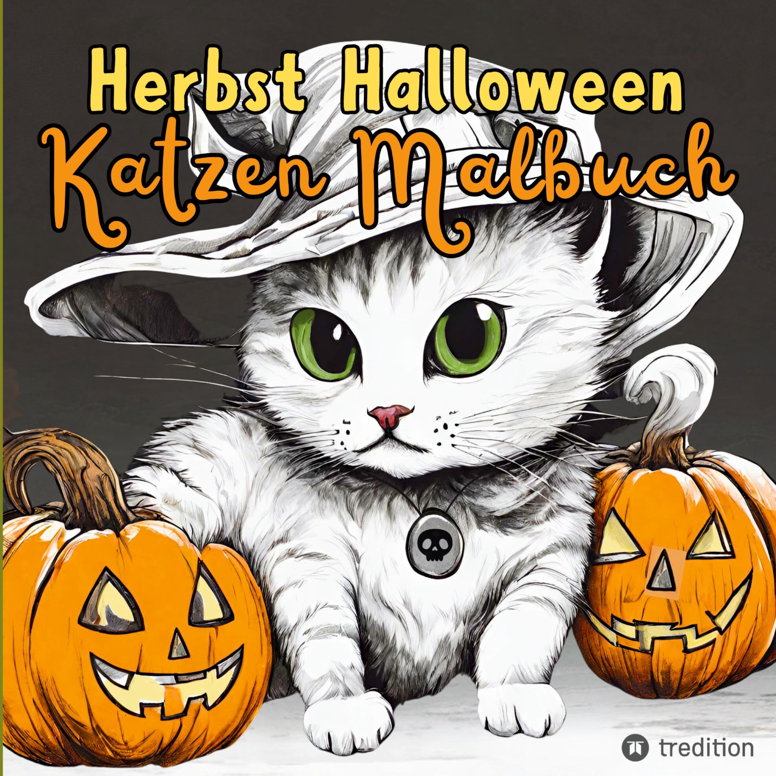 Malbuch Katze Halloween Herbst Kreativ Antistress Ausmalbilder für Erwachsene Jugendliche Teenager Kinder Malbuch Herbst Geschenk für Katzenfans Pets