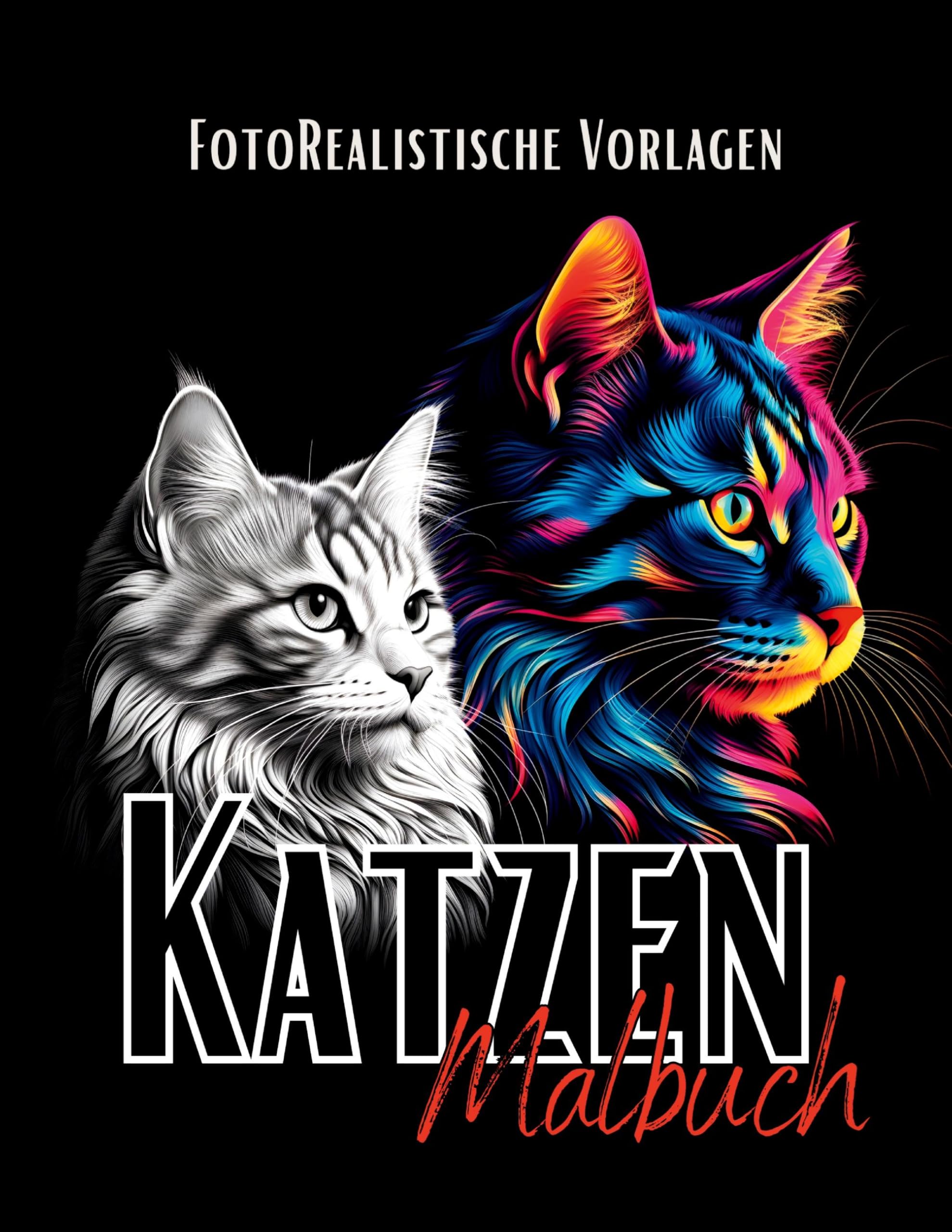 Katzen Malbuch "Fotorealistisch". Hobbies & Crafts