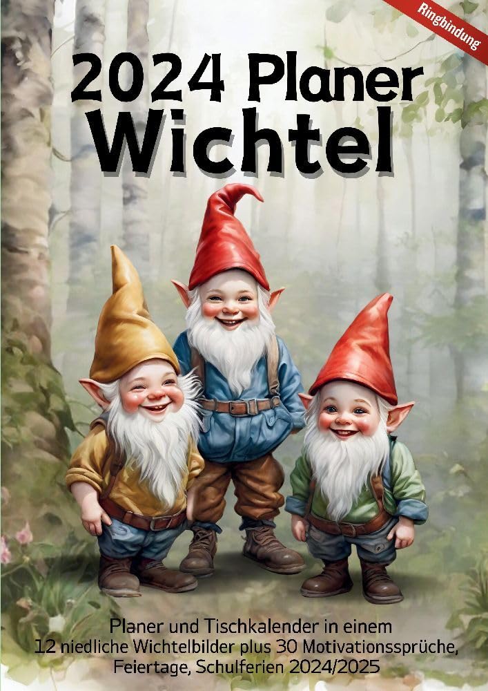 2024 Planer mit 30 Motivationssprüchen Monatskalender Tischkalender Jahresplaner mit Zitaten Wichtel-Baby Kinder Wichtelgeschenkidee Geschenk Weihnachten Wichtelzeit Neujahr Nikolaus Lifestyle
