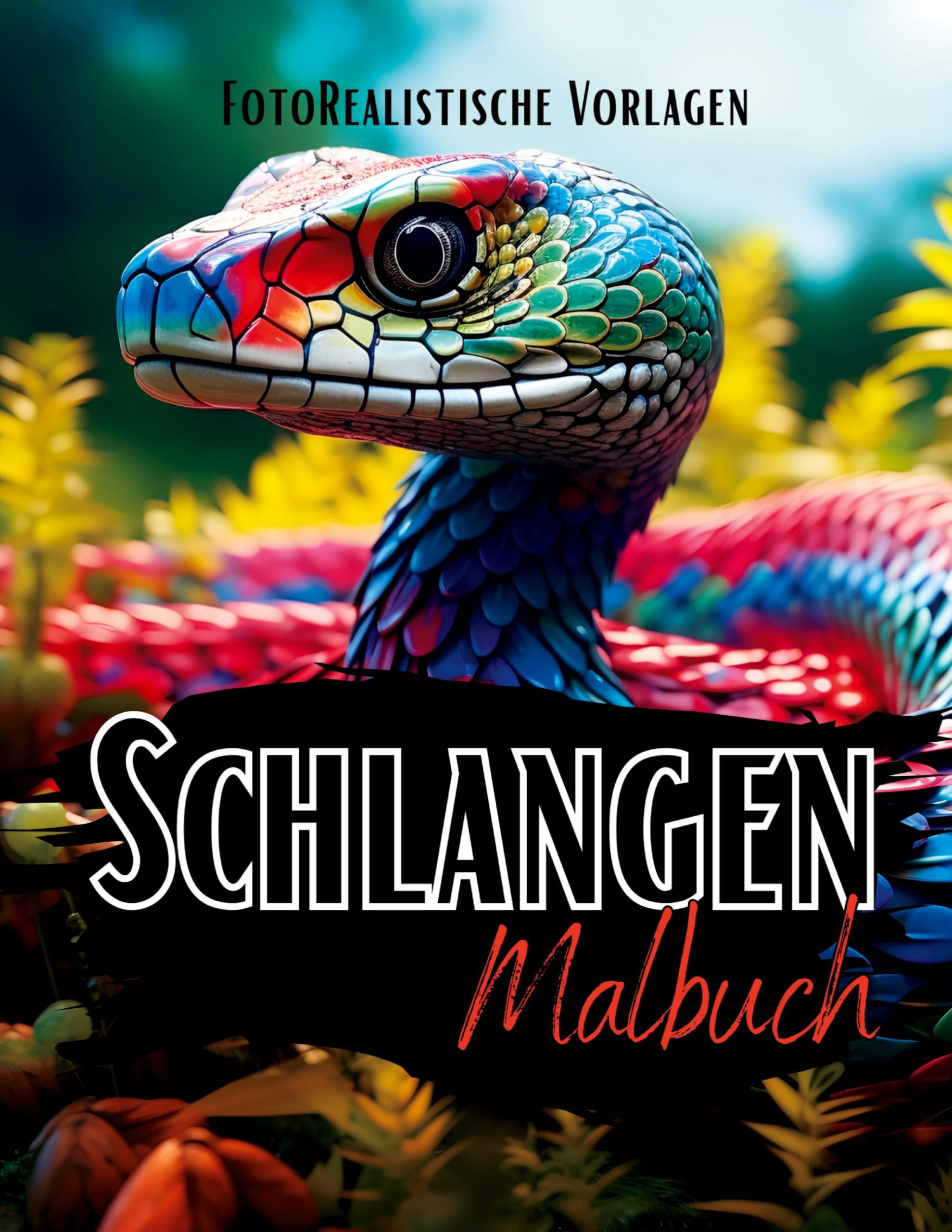 Schlangen Malbuch "Fotorealistisch". Hobbies & Crafts