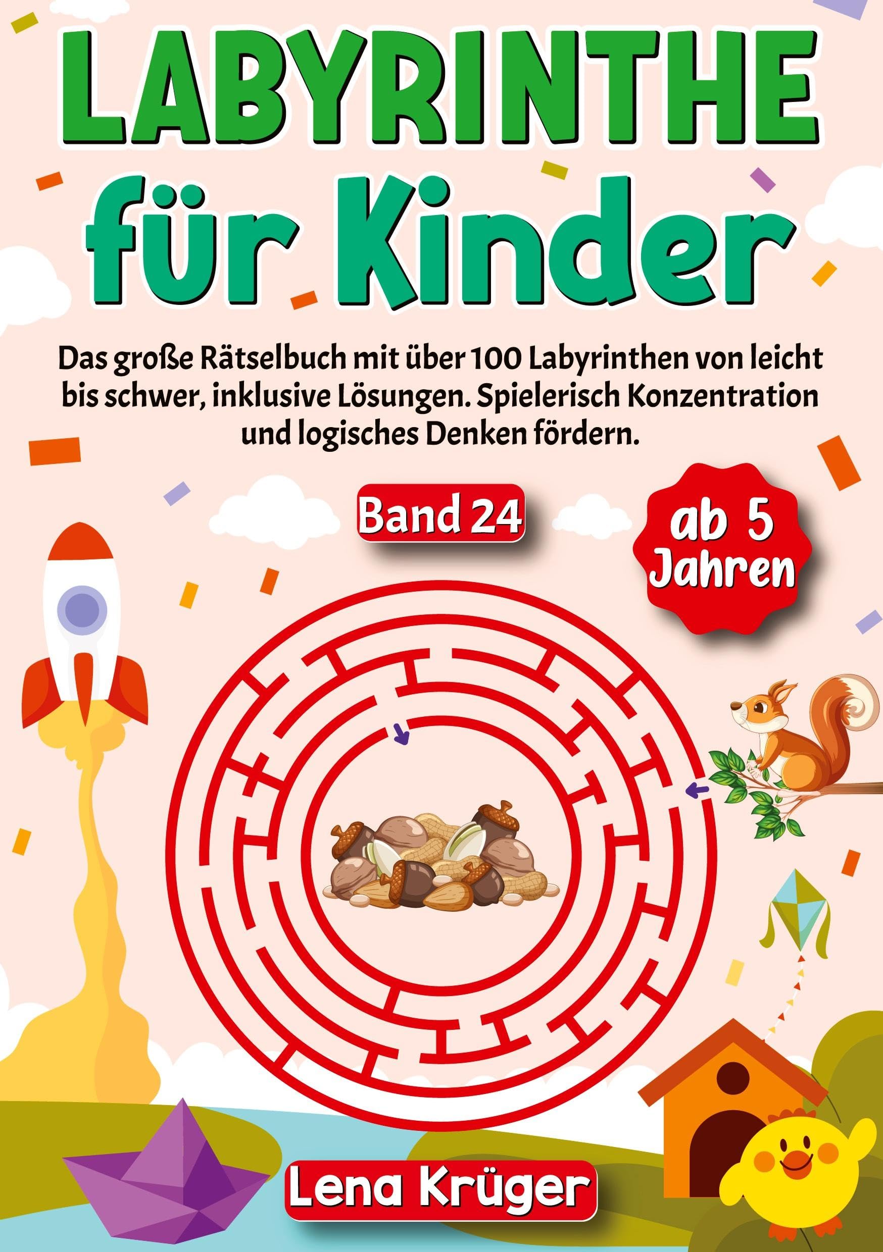 Labyrinthe für Kinder ab 5 Jahren - Band 24: Das große Rätselbuch mit über 100 Labyrinthen von leicht bis schwer, inklusive Lösungen. Spielerisch ... (Labyrinth Rätsel für Kinder ab 5 Jahren) Leisure & Fun