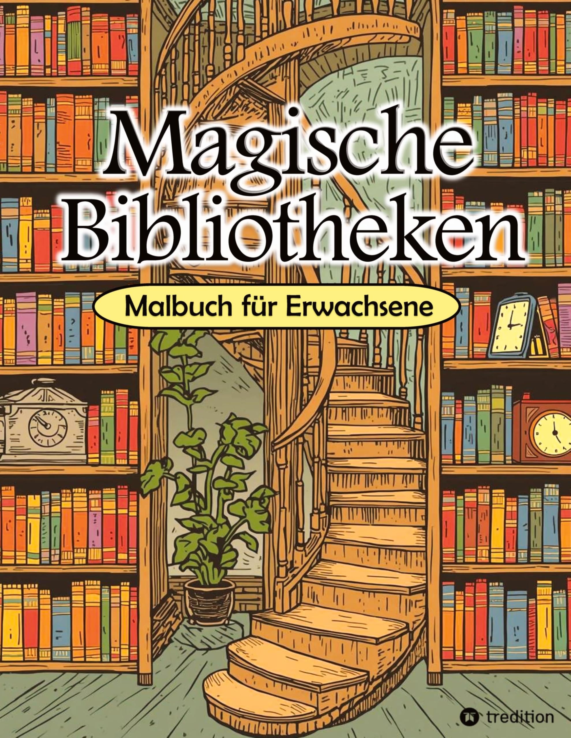 Malbuch Bibliothek - Magische Bibliotheken - Fantasy Malbuch für Erwachsene - Ausmalbuch für Stressabbau & Achtsamkeit Hobbies & Crafts
