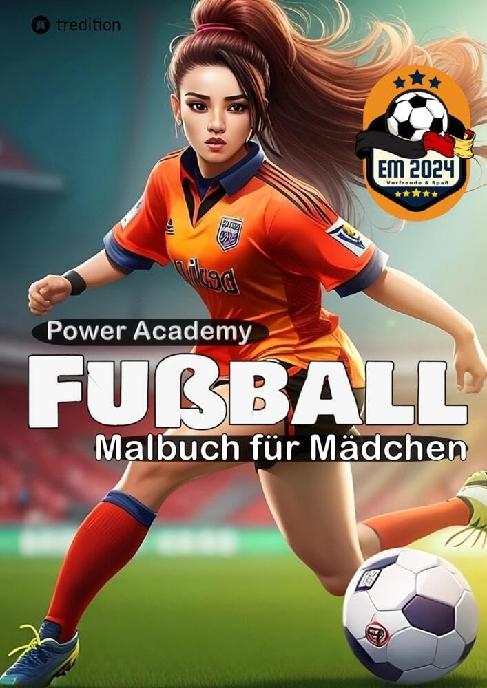 Fußball Malbuch für Mädchen Power Academy Ausmalbilder mit motivierenden Sprüchen EM 2024 Geschenk: Mitmachbuch Mädchen Fußball - Geschenkidee für ... - Europameisterschaft 2024 Buch für Kinder Leisure & Fun