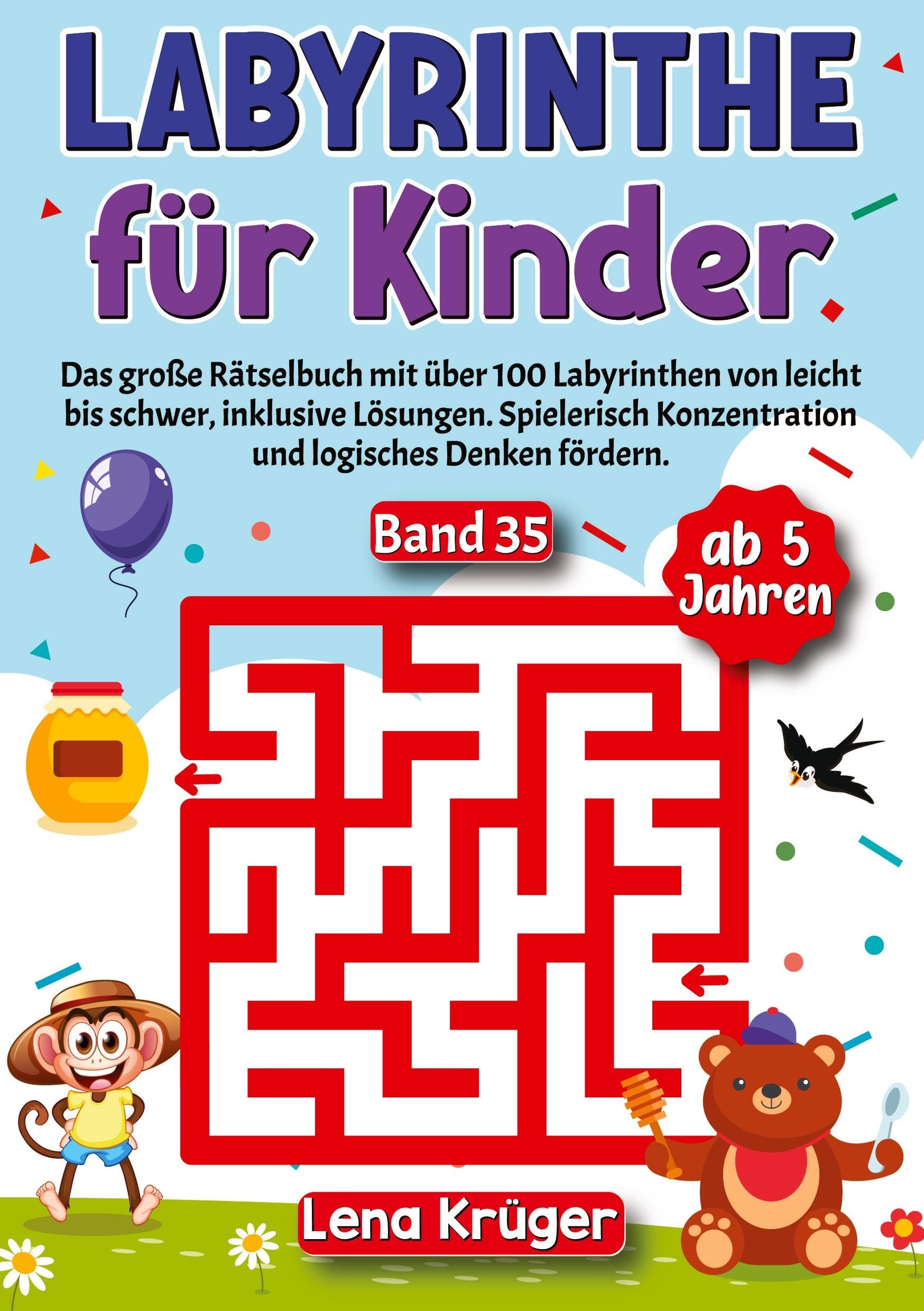 Labyrinthe für Kinder ab 5 Jahren - Band 35: Das große Rätselbuch mit über 100 Labyrinthen von leicht bis schwer, inklusive Lösungen. Spielerisch ... (Labyrinth Rätsel für Kinder ab 5 Jahren) Leisure & Fun