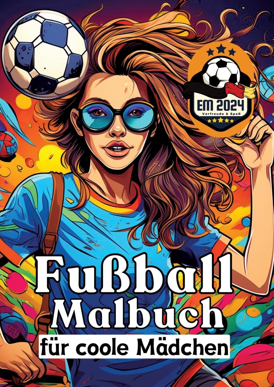 Fußball Malbuch für coole Mädchen - Frauen und Mädels im Fußball - Entspannung und Kreativität Geschenkidee EM 2024 Leisure & Fun