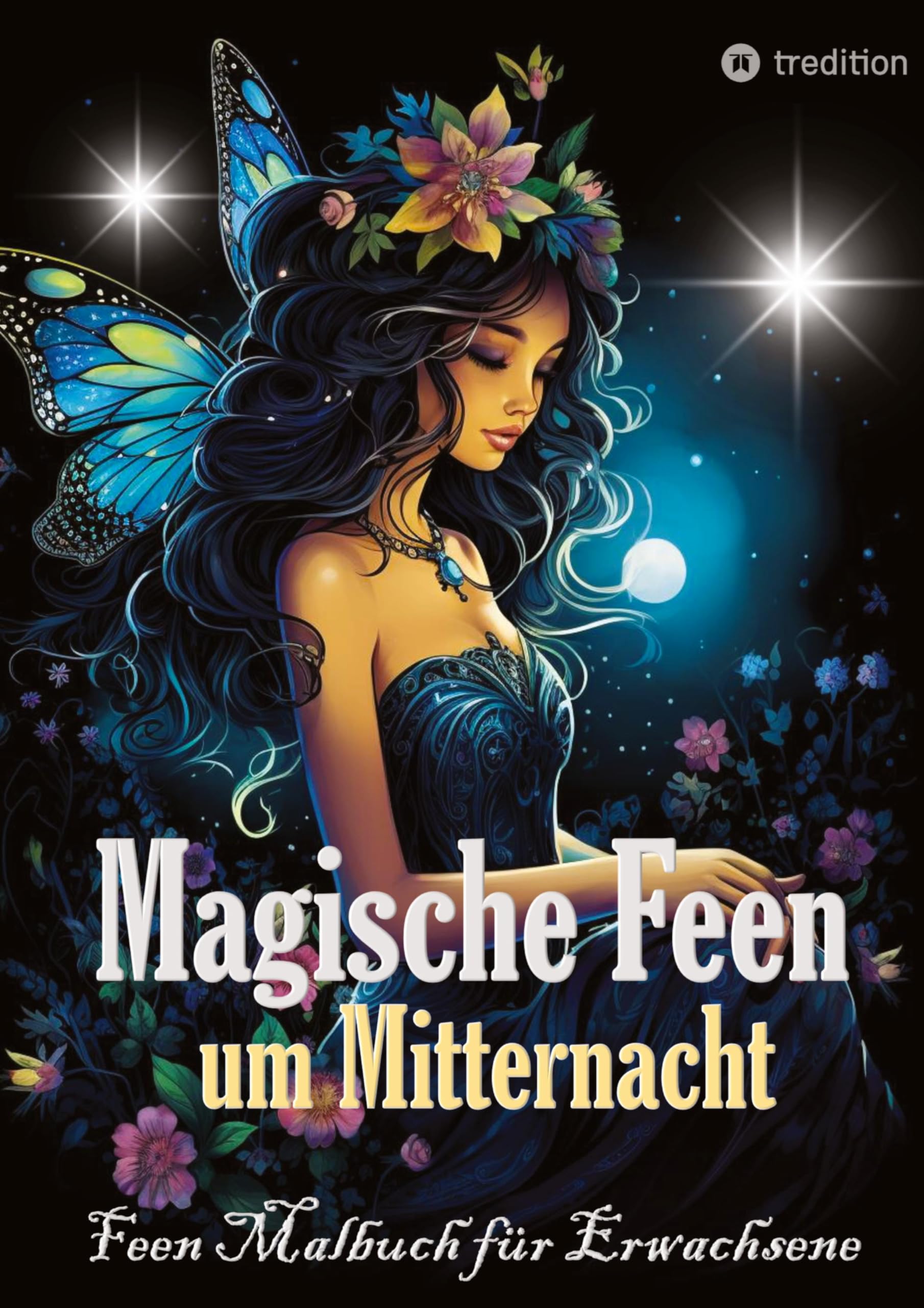 Feen Malbuch für Erwachsene Verzauberte Fantasy Magische Feen um Mitternacht - Ausmalbilder auf schwarzem Hintergrund Hobbies & Crafts