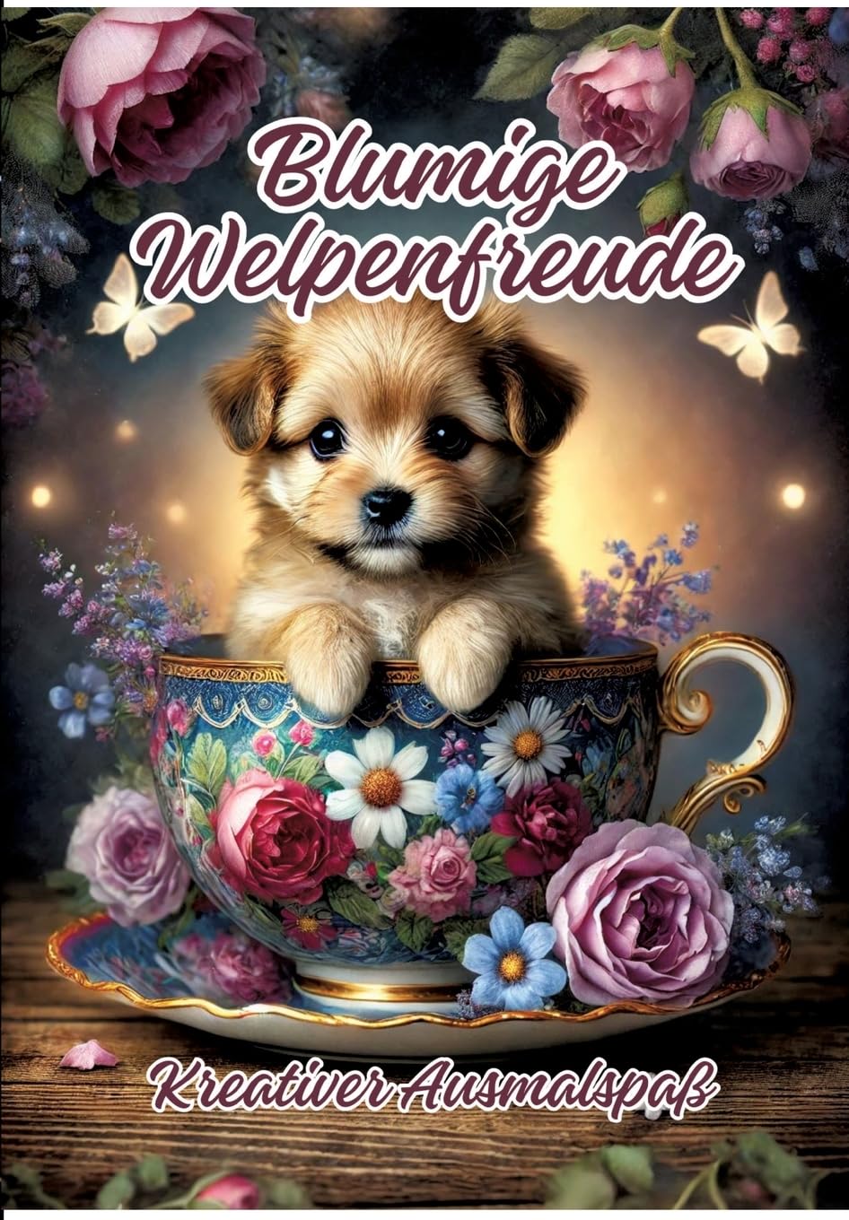 Blumige Welpenfreude: Kreativer Ausmalspaß Hobbies & Crafts