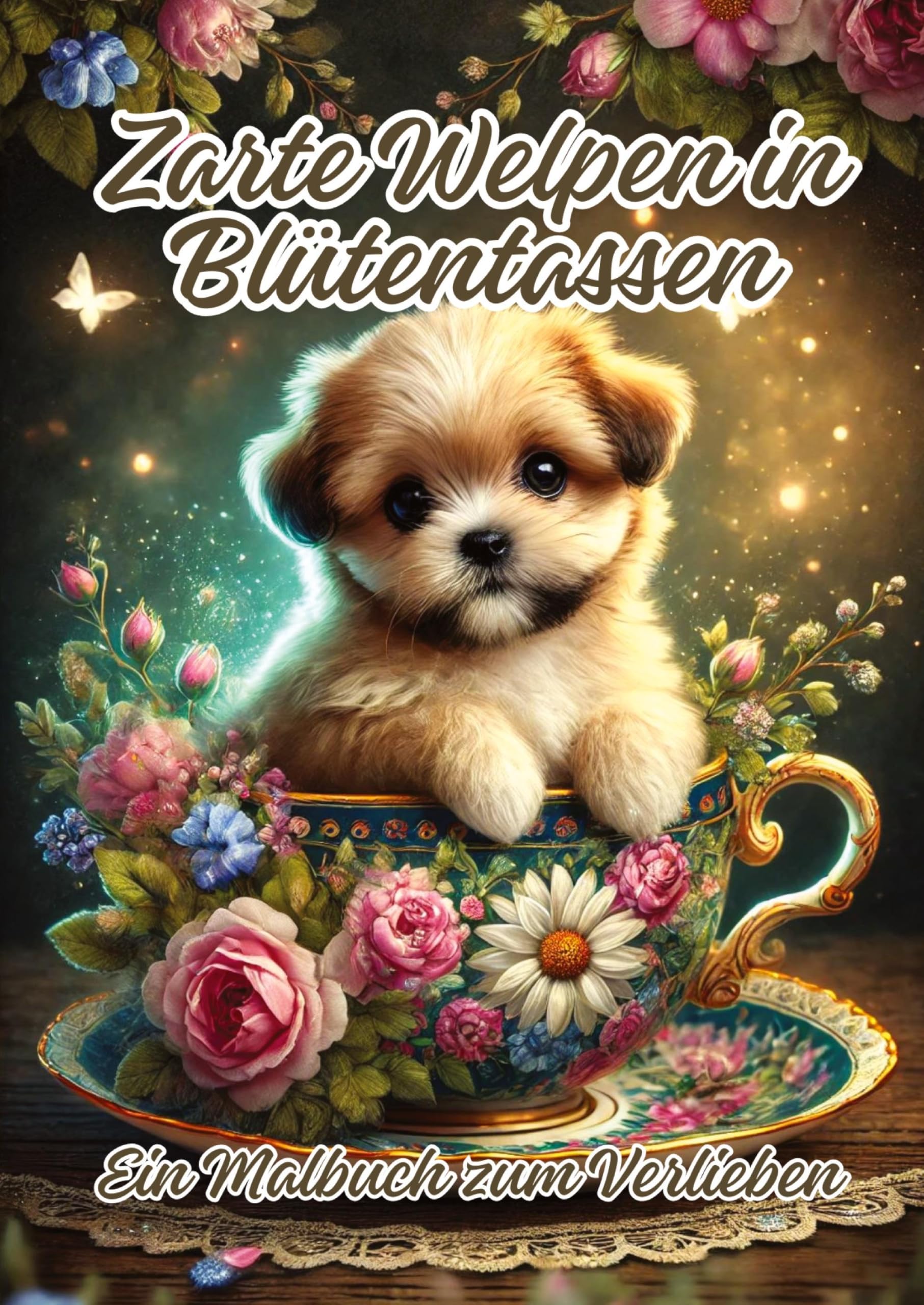 Zarte Welpen in Blütentassen Hobbies & Crafts