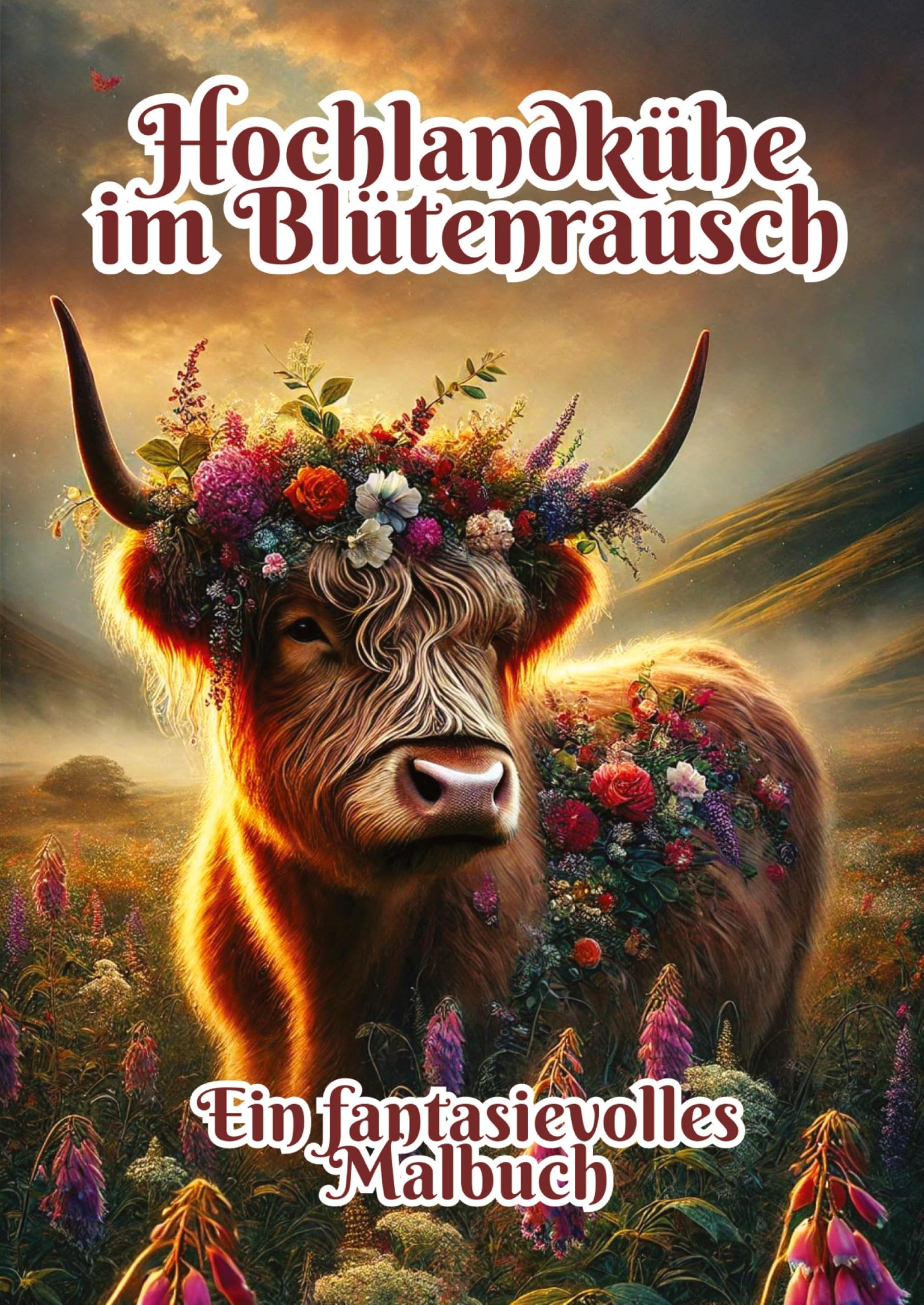 Hochlandkühe im Blütenrausch Hobbies & Crafts